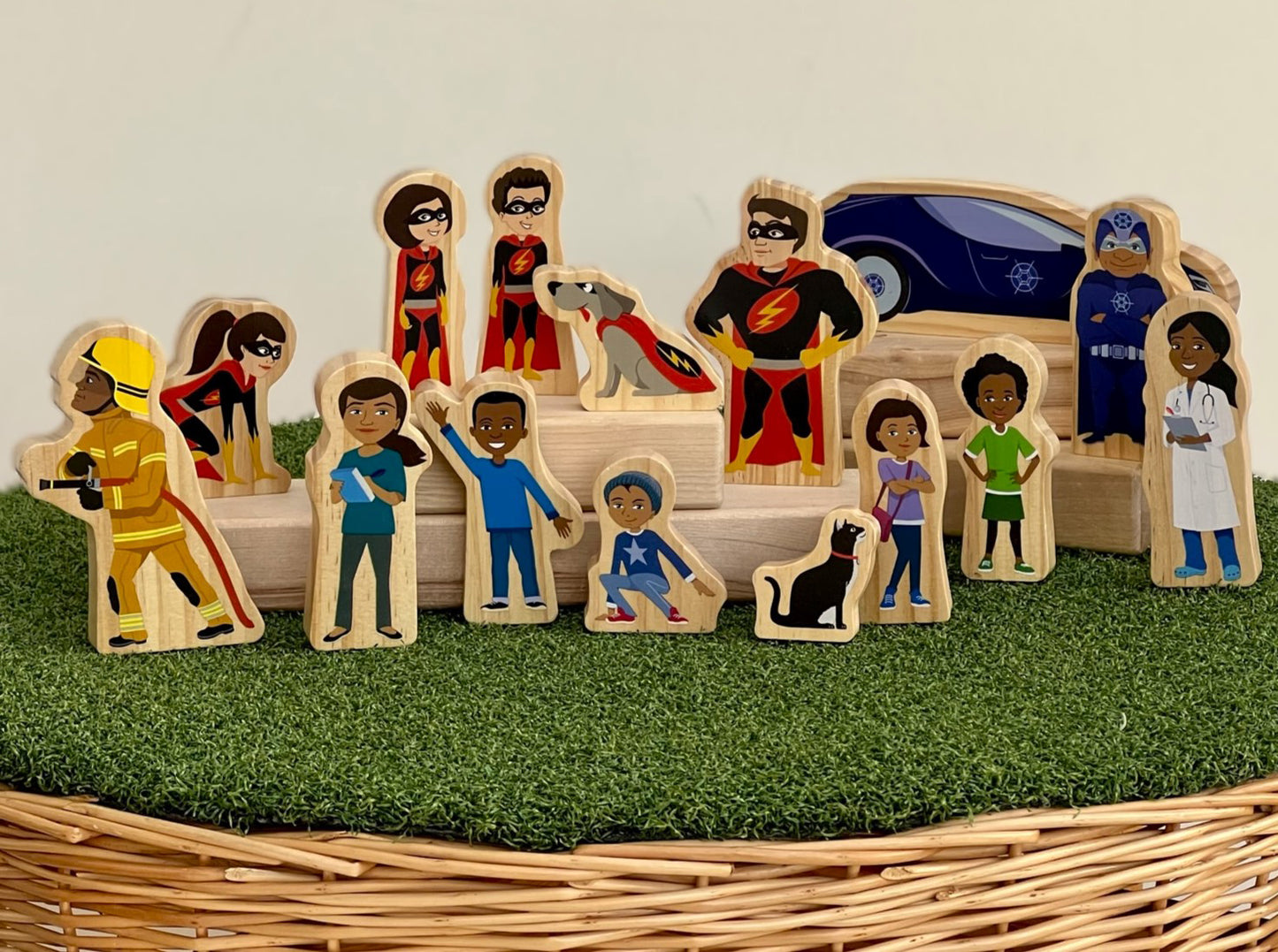 Superhero Wooden Characters