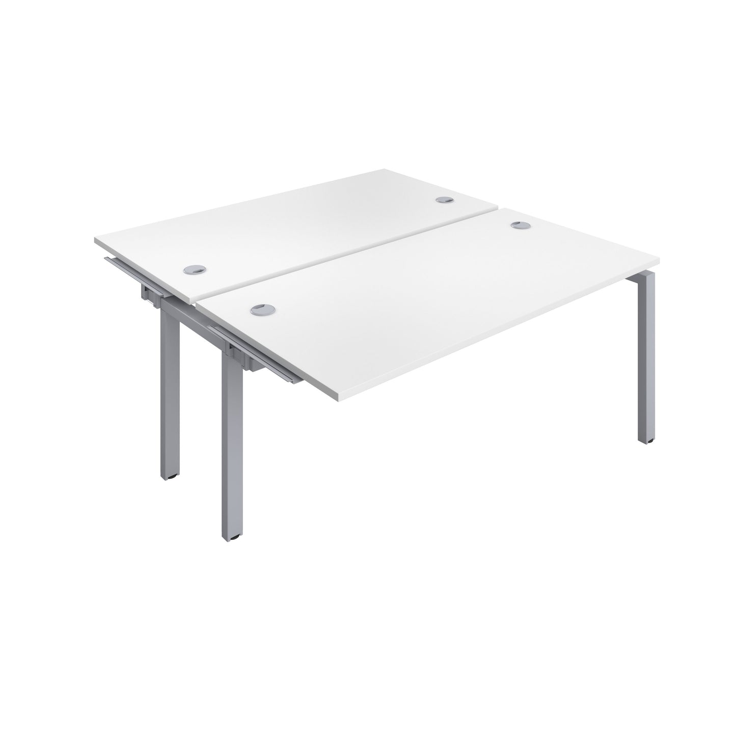 Telescopic Bench Extension with Cable Ports: 2 Person | 1600 X 800 | White/Silver