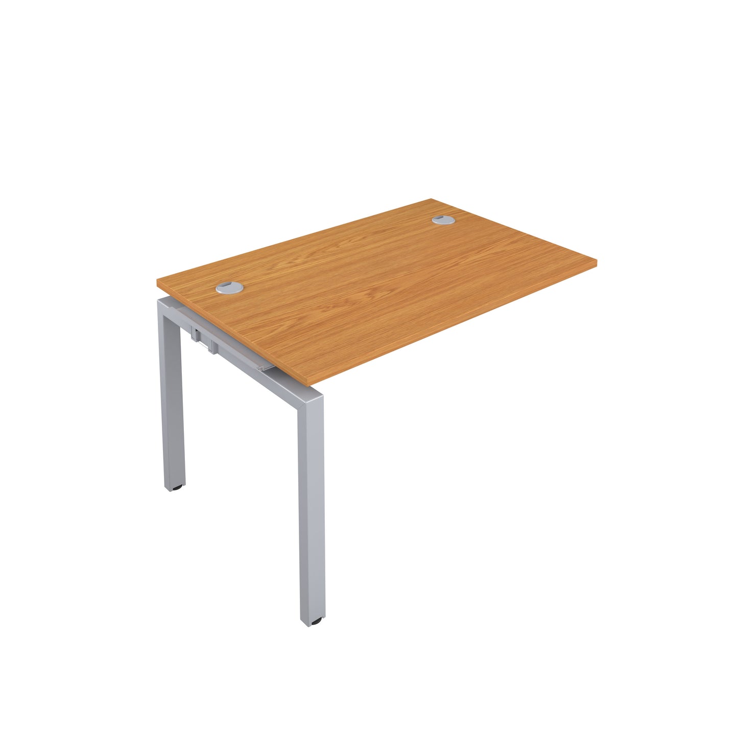 Telescopic Sliding Bench Extension with Cable Ports: 1 Person | 1200 X 600 | Nova Oak/Silver