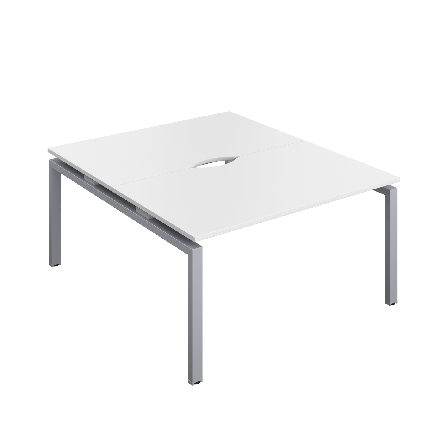 Telescopic Sliding Bench with Cut Out: 2 Person | 1400 X 600 | White/Silver
