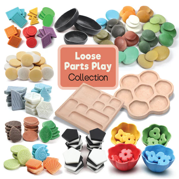 Millhouse Early Years Investigative Play Table and 4 Clear Tubs and Loose Parts Collection