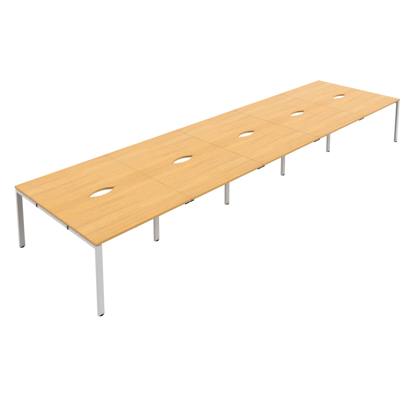 CB Bench with Cut Out: 10 Person | 1200 X 800 | Nova Oak/White