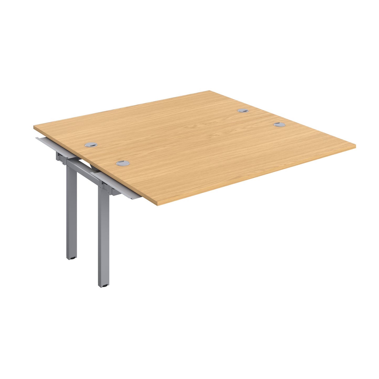 Telescopic Bench Extension with Cable Ports: 2 Person | 1600 X 800 | Nova Oak/Silver
