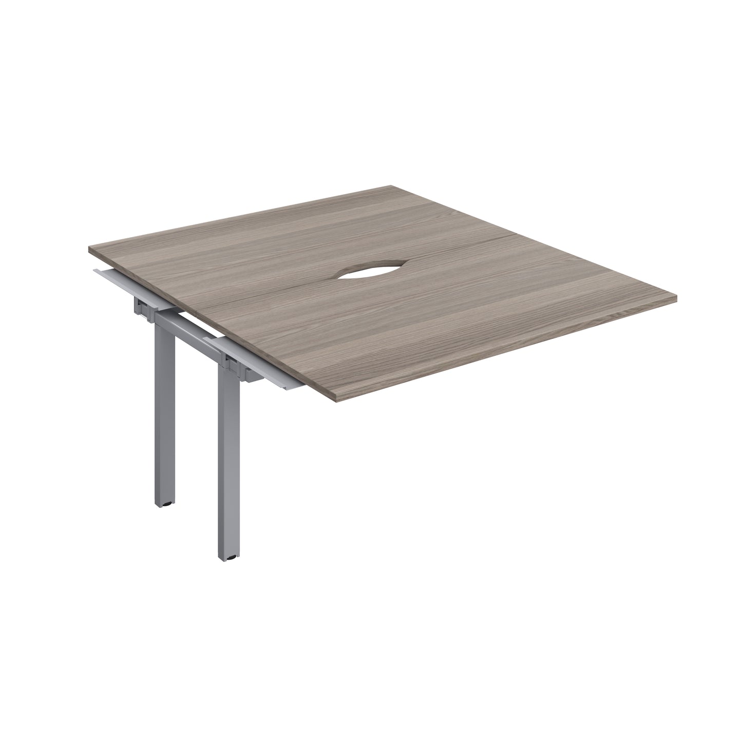 Telescopic Sliding Bench Extension with Cut Out: 2 Person | 1400 X 600 | Grey Oak/Silver