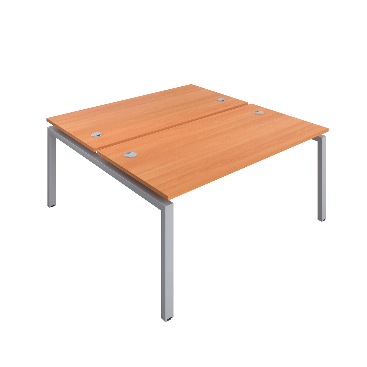Telescopic Sliding Bench with Cable Ports: 2 Person | 1400 X 800 | Beech/Silver