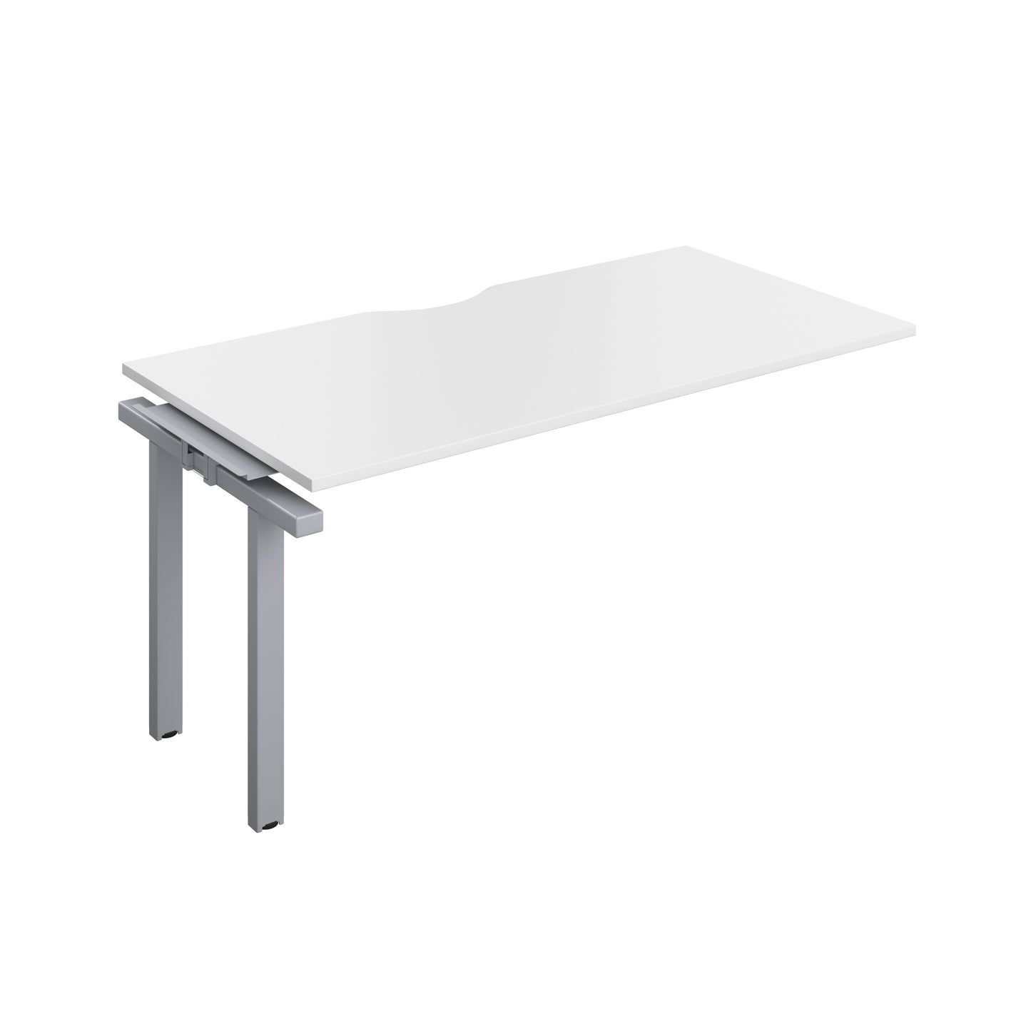 Telescopic Sliding Bench Extension with Cut Out: 1 Person | 1600 X 800 | White/Silver