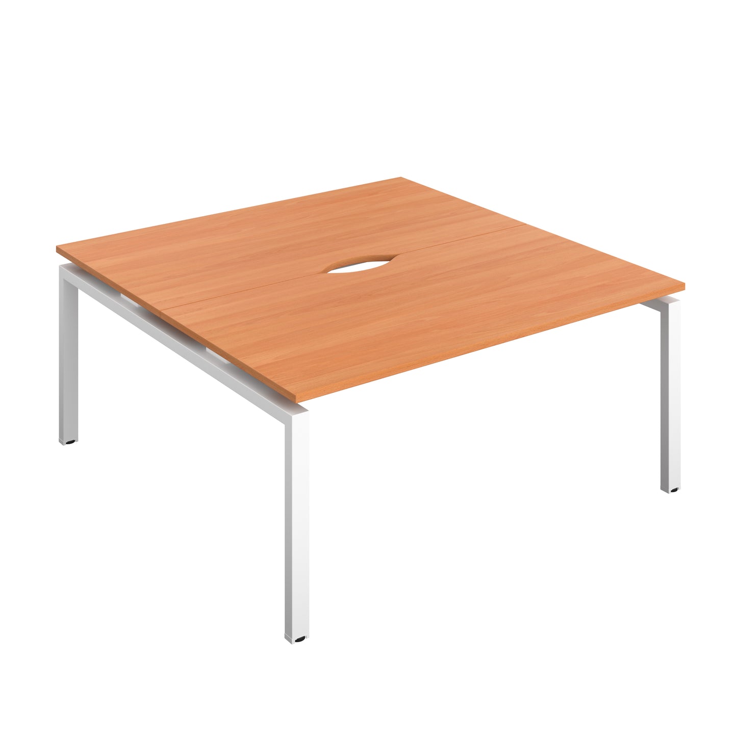 Telescopic Sliding Bench with Cut Out: 2 Person | 1600 X 800 | Beech/White