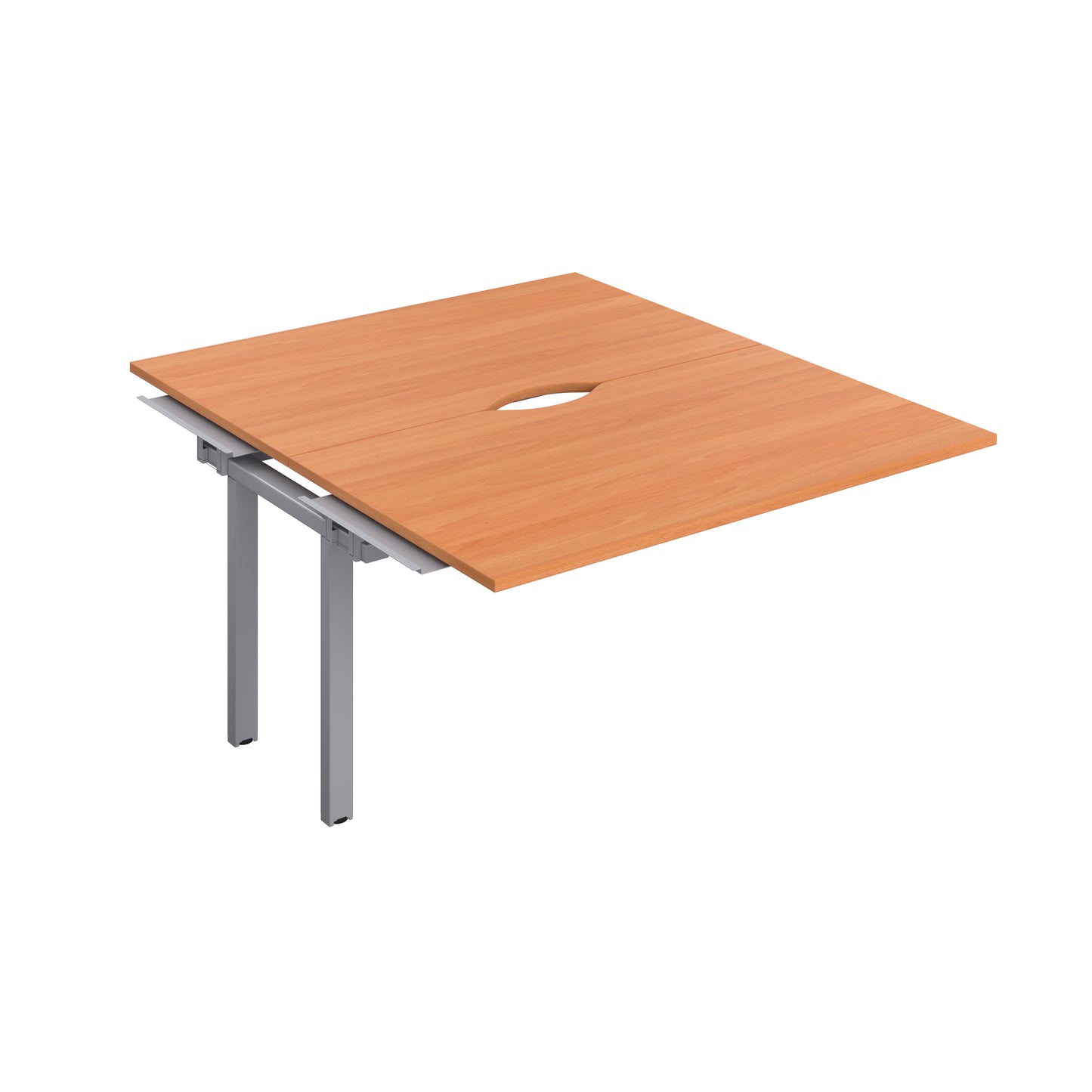Telescopic Sliding Bench Extension with Cut Out: 2 Person | 1400 X 600 | Beech/Silver