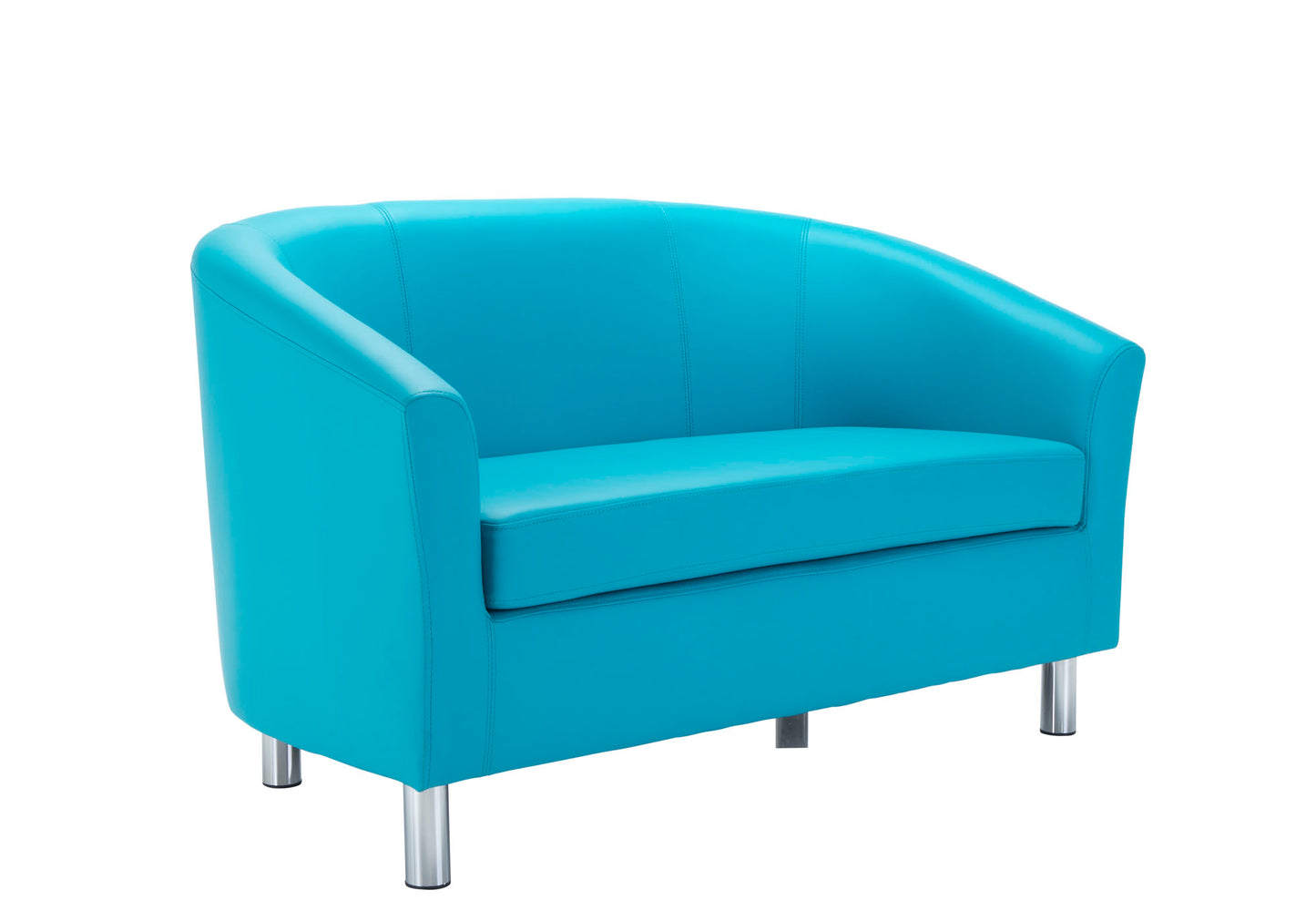 Tub Sofa with Metal Feet | Sky Blue PU