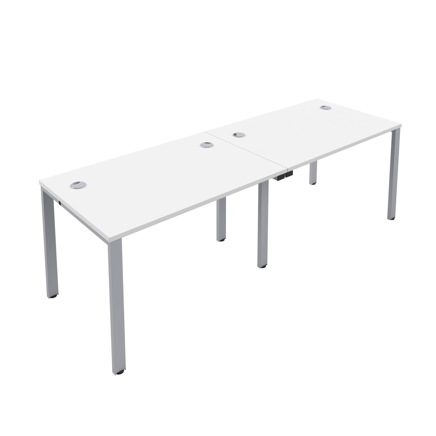 CB Single Bench with Cable Ports: 2 Person | 1200 X 800 | White/Silver
