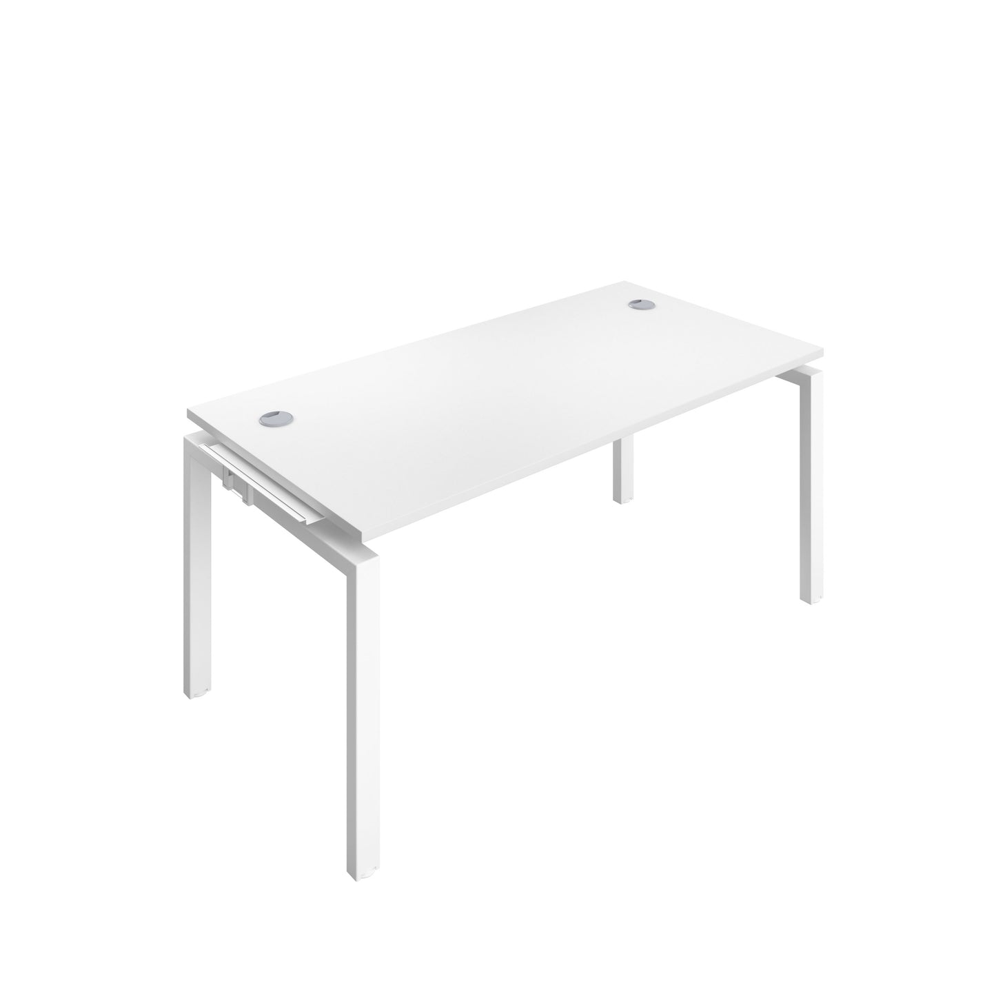Telescopic Sliding Bench Extension with Cable Ports: 1 Person | 1400 X 800 | White/White