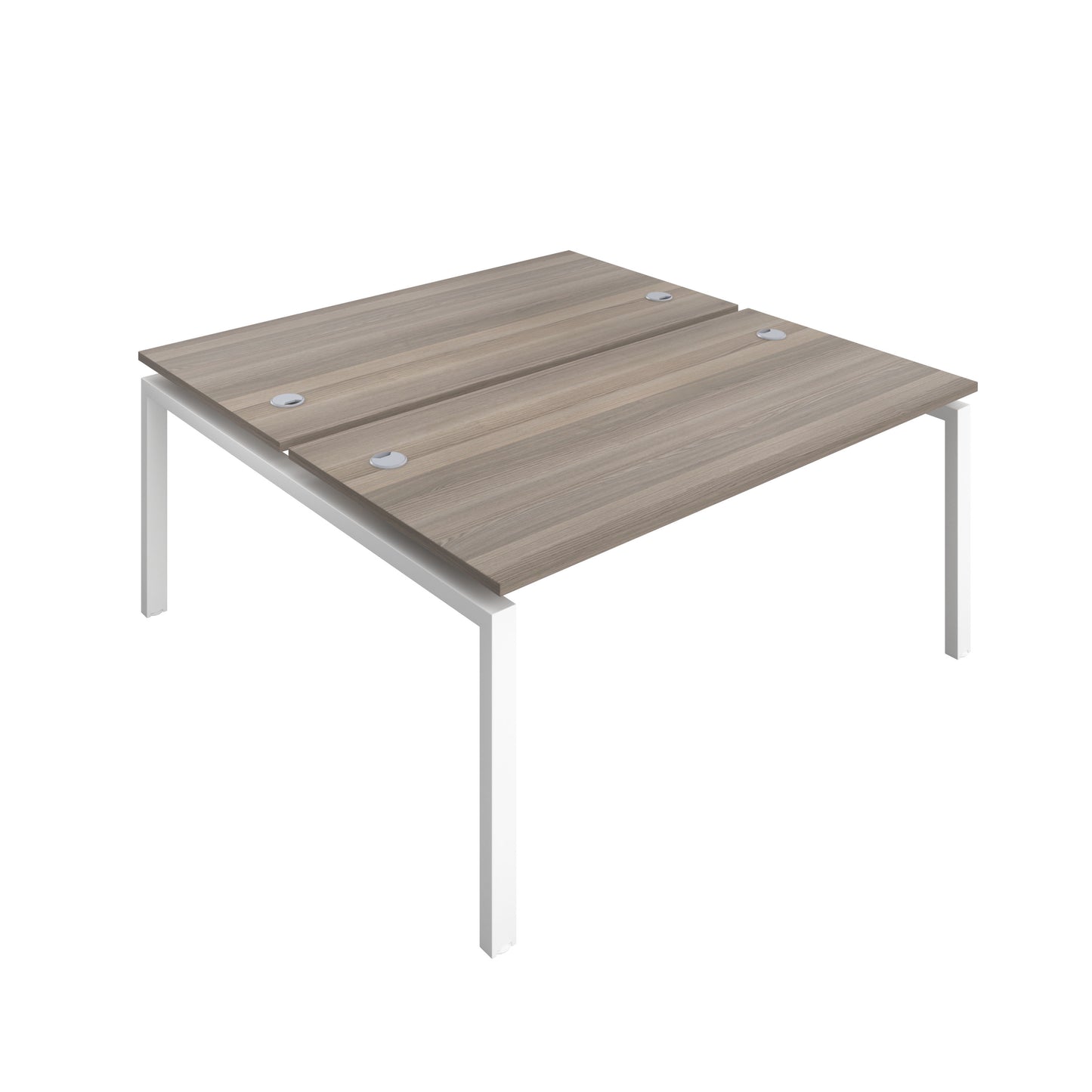 Telescopic Sliding Bench with Cable Ports: 2 Person | 1400 X 600 | Grey Oak/White
