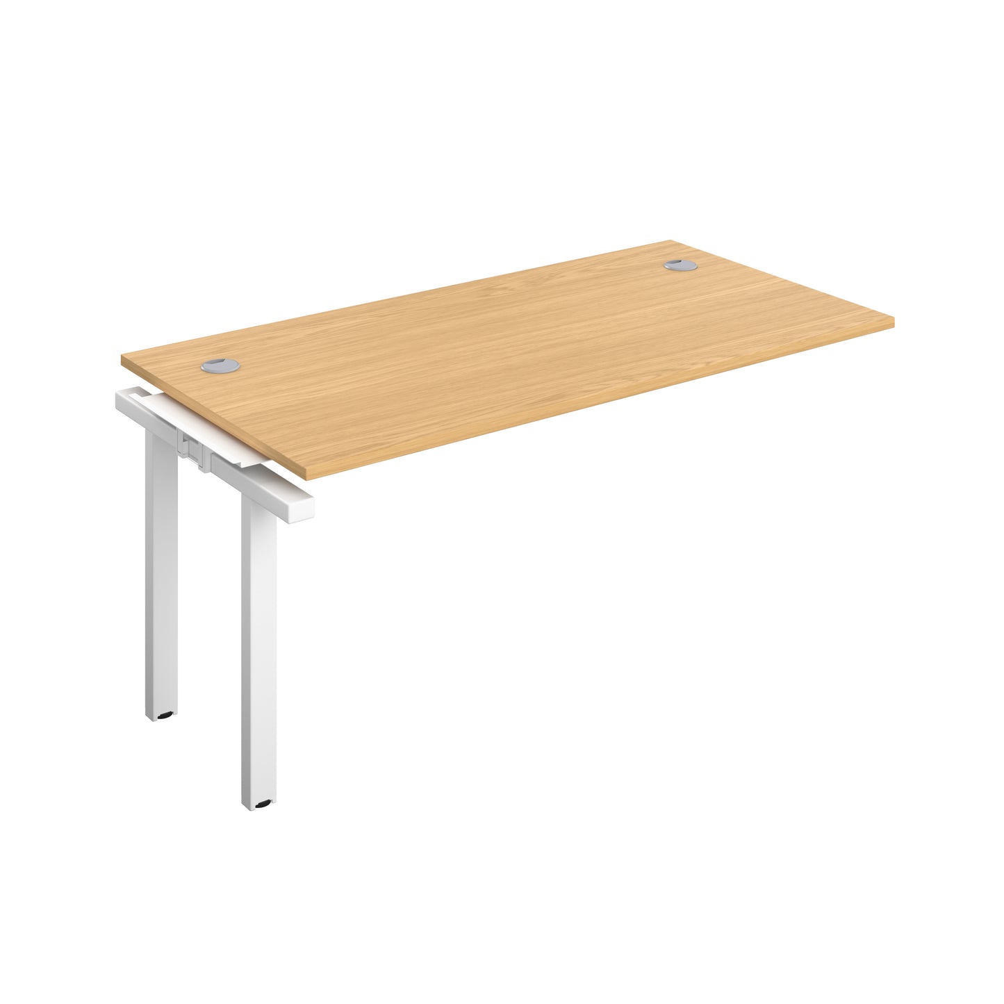 Telescopic Sliding Bench Extension with Cable Ports: 1 Person | 1600 X 800 | Nova Oak/White