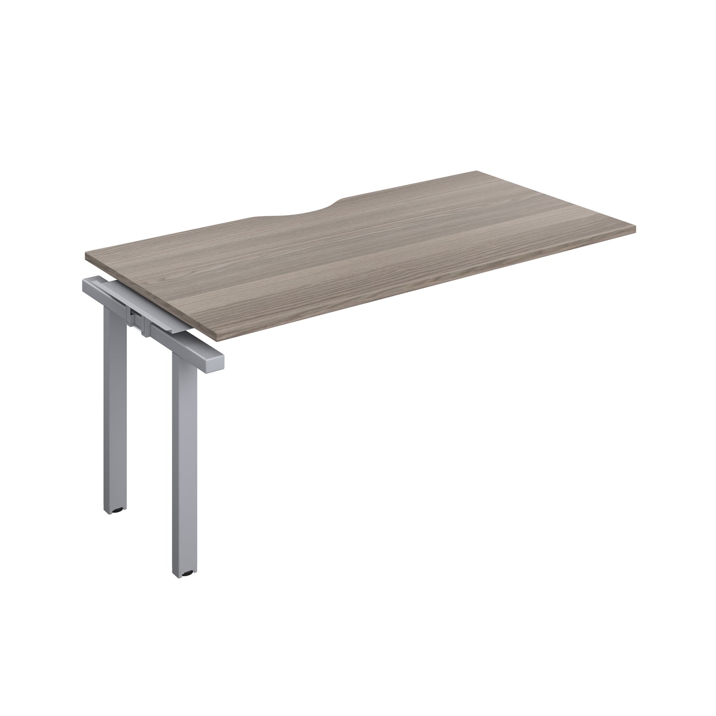Telescopic Sliding Bench Extension with Cut Out: 1 Person | 1600 X 800 | Grey Oak/Silver