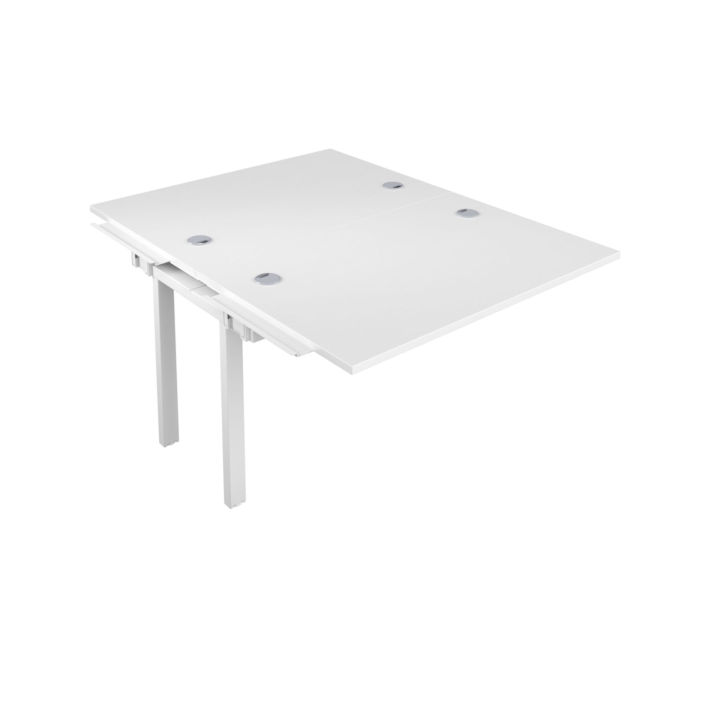Telescopic Bench Extension with Cable Ports: 2 Person | 1200 X 800 | White/White