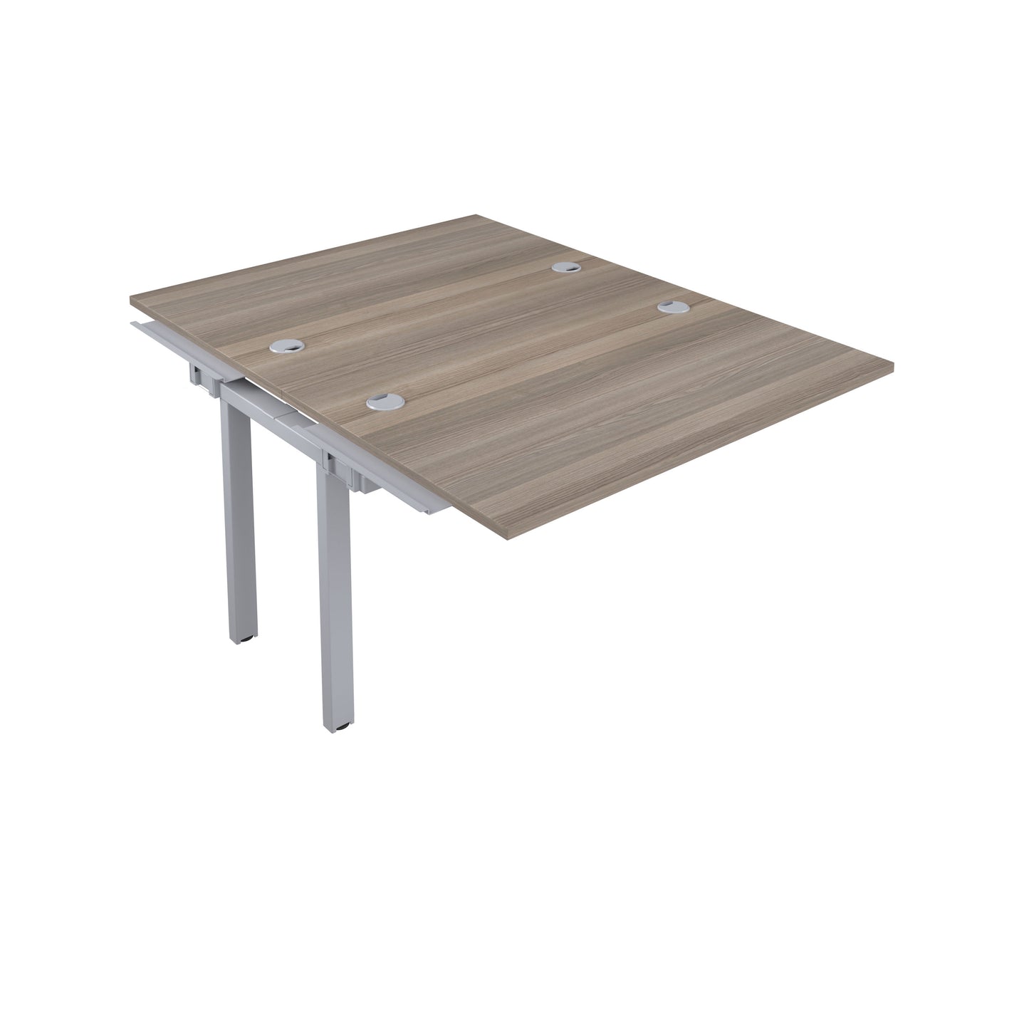 Telescopic Sliding Bench Extension with Cable Ports: 2 Person | 1200 X 800 | Grey Oak/Silver