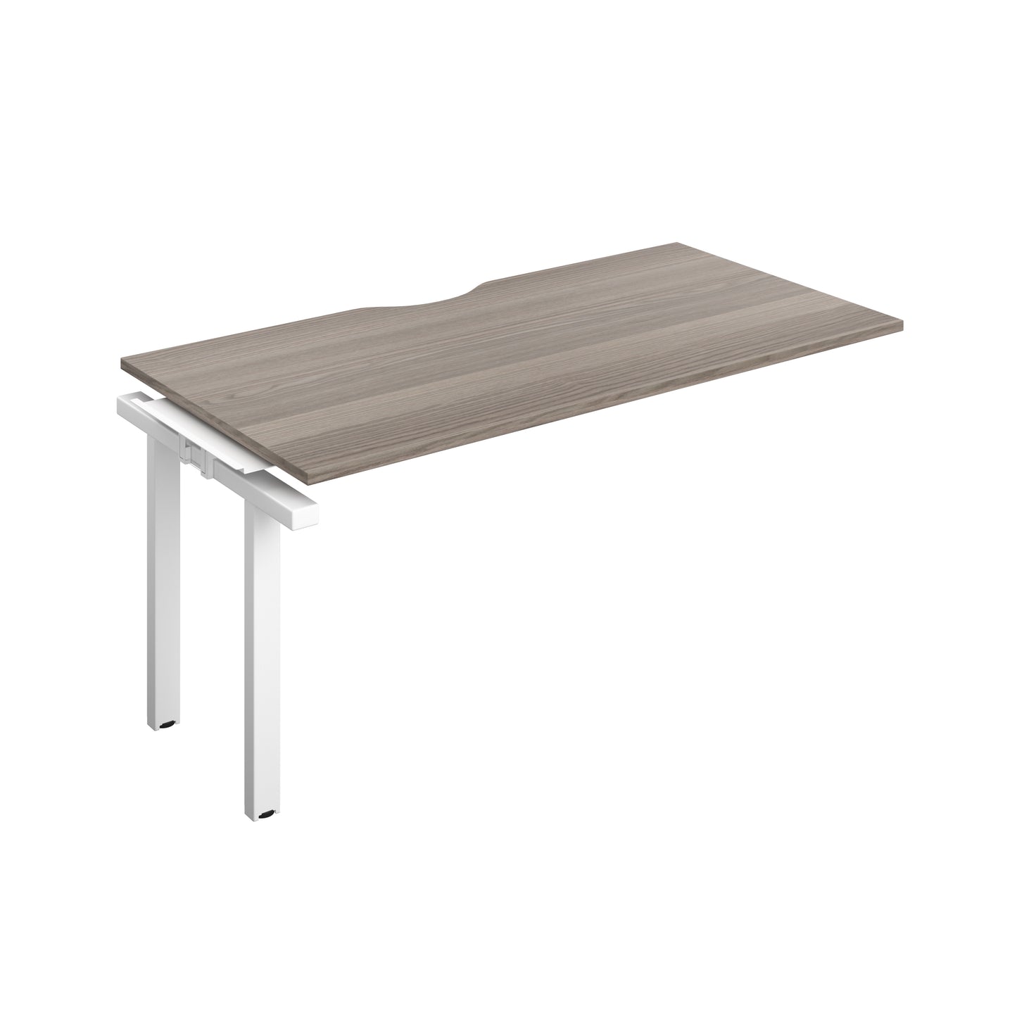 Telescopic Sliding Bench Extension with Cut Out: 1 Person | 1600 X 800 | Grey Oak/White