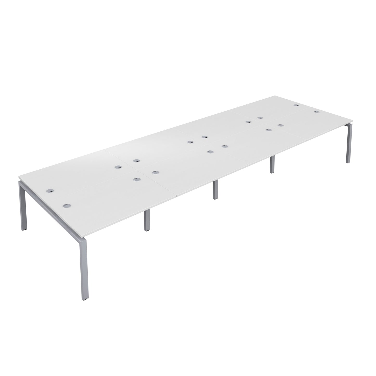 Telescopic Sliding Bench with Cable Ports: 8 Person | 1200 X 800 | White/Silver