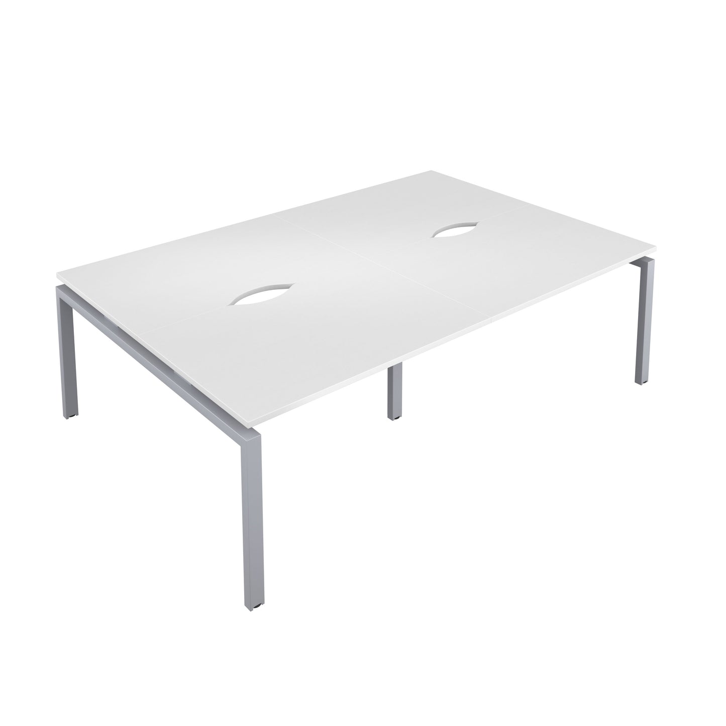 Telescopic Bench with Cut Out: 4 Person | 1200 X 600 | White/Silver