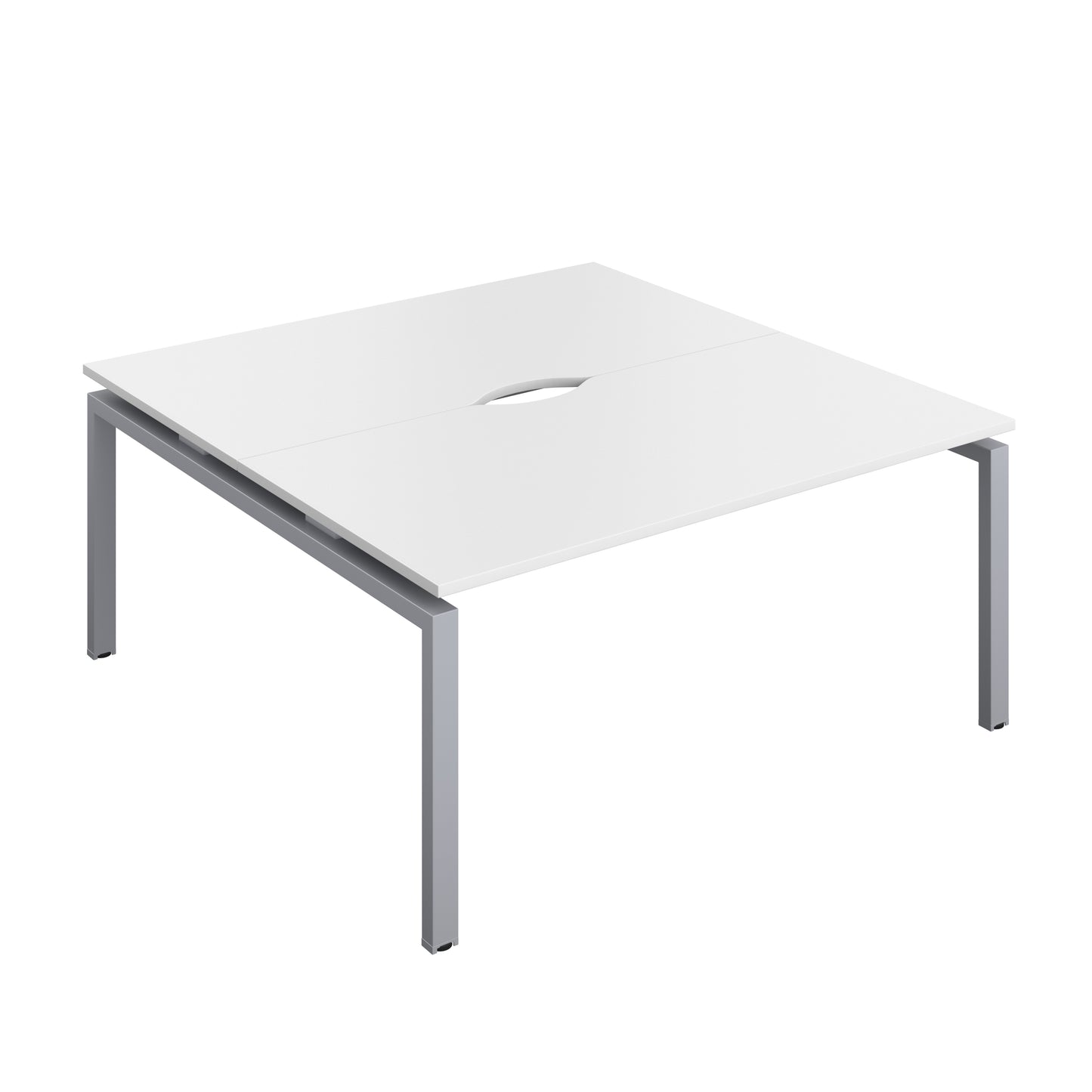Telescopic Sliding Bench with Cut Out: 2 Person | 1600 X 600 | White/Silver