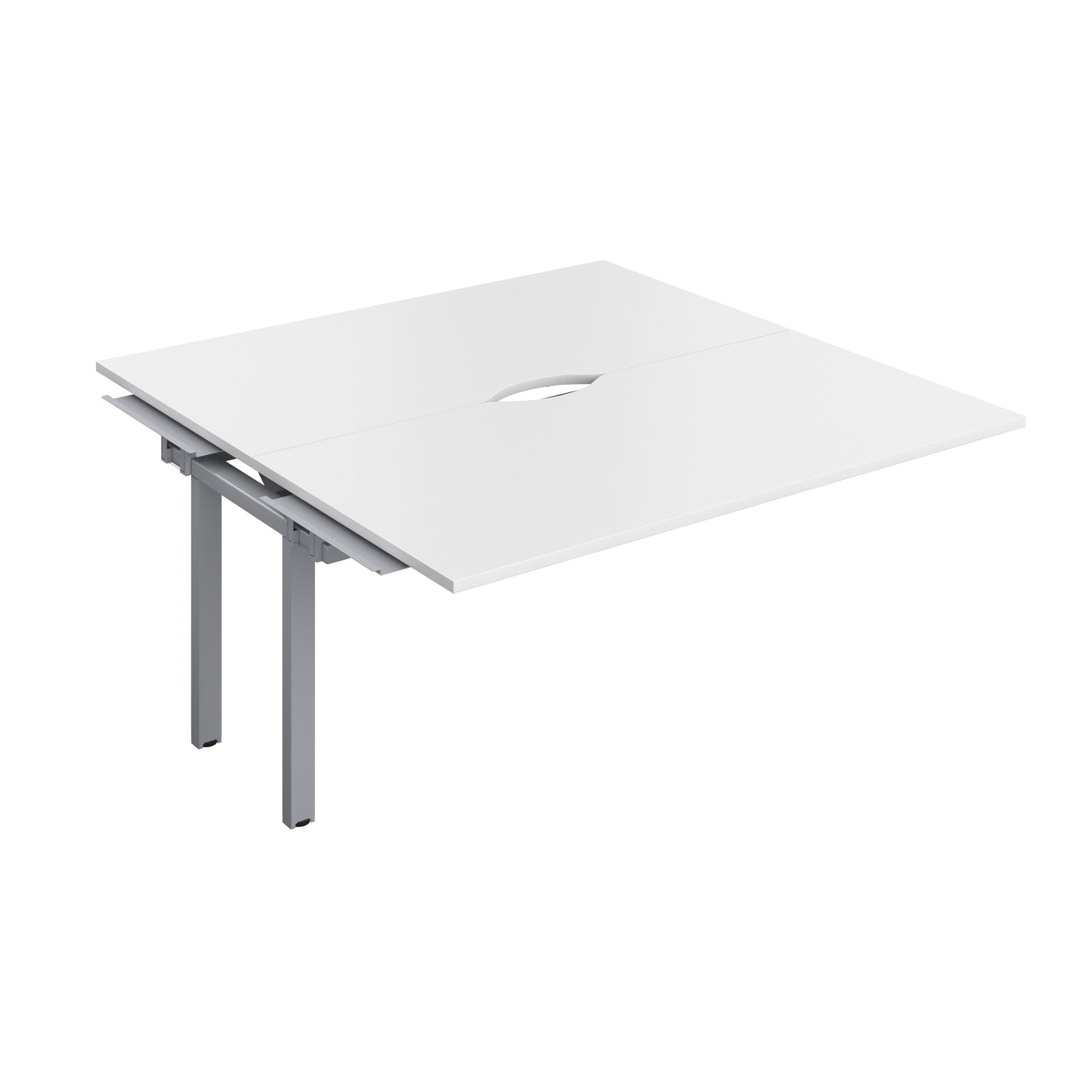 Telescopic Sliding Bench Extension with Cut Out: 2 Person | 1600 X 600 | White/Silver