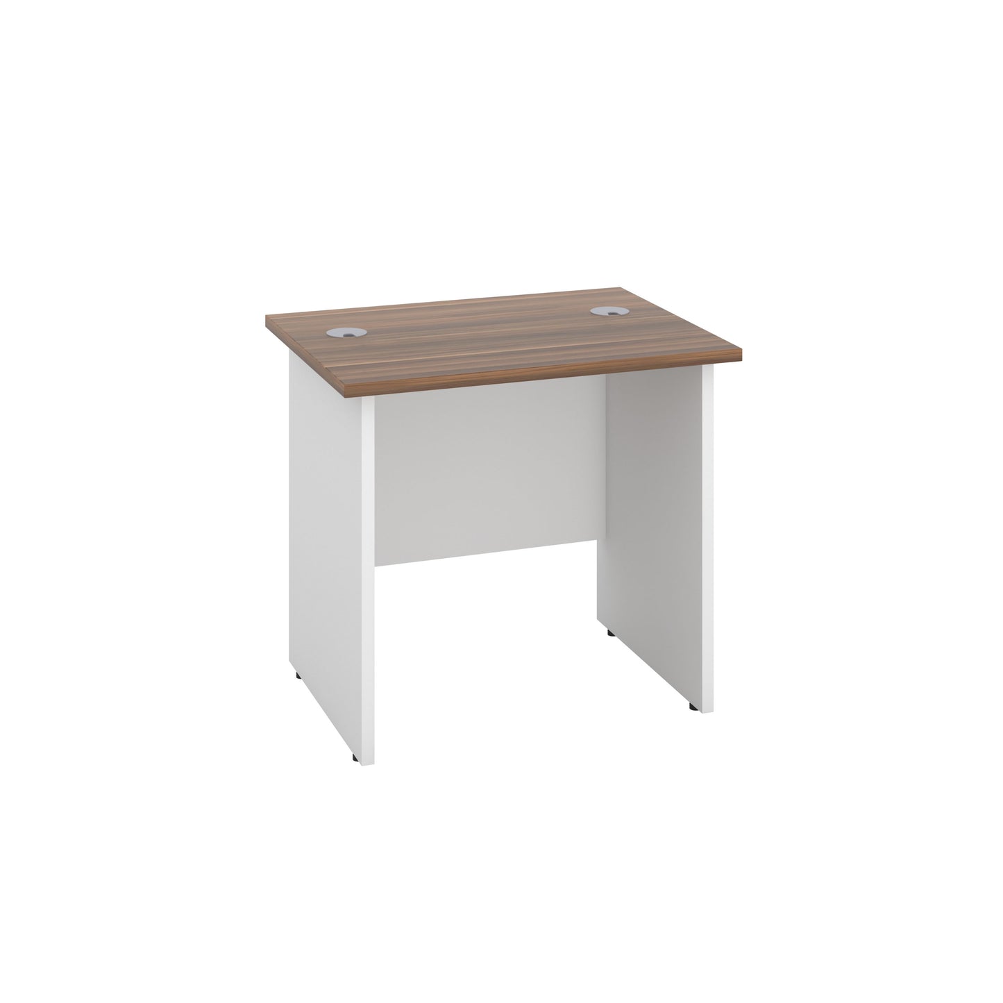 Panel Rectangular Desk: 600mm Deep | 800X600 | Dark Walnut/White