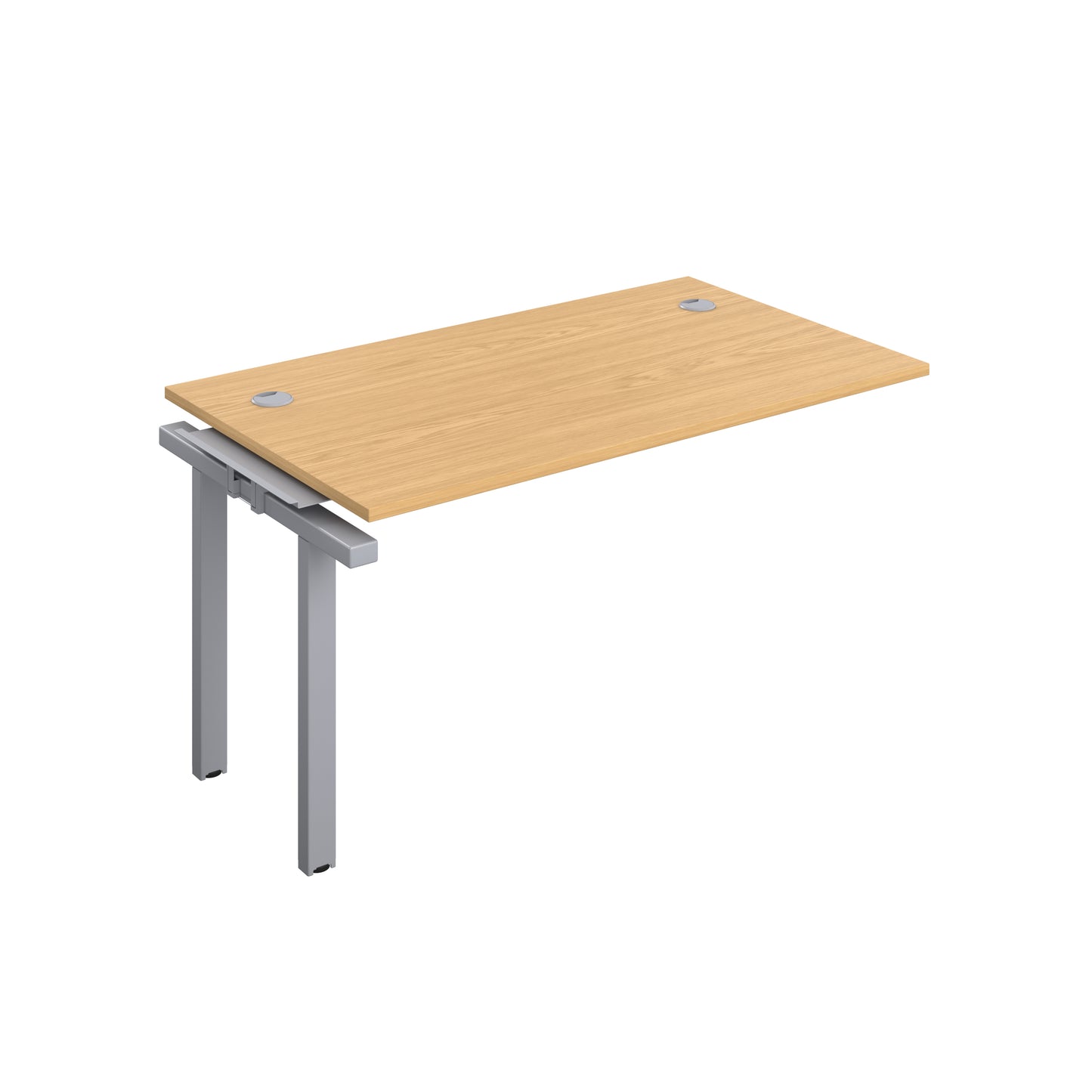 Telescopic Sliding Bench Extension with Cable Ports: 1 Person | 1400 X 600 | Nova Oak/Silver