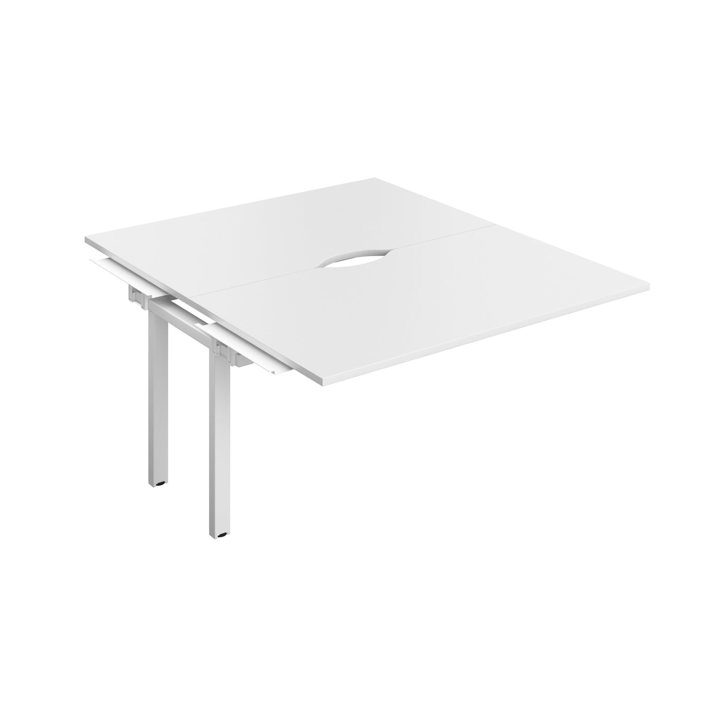 Telescopic Sliding Bench Extension with Cut Out: 2 Person | 1400 X 800 | White/White