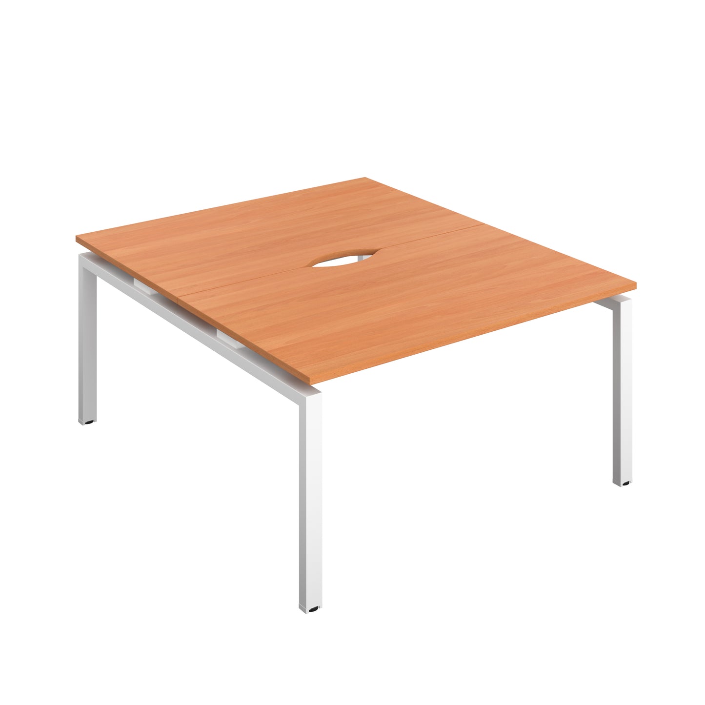 Telescopic Sliding Bench with Cut Out: 2 Person | 1400 X 800 | Beech/White