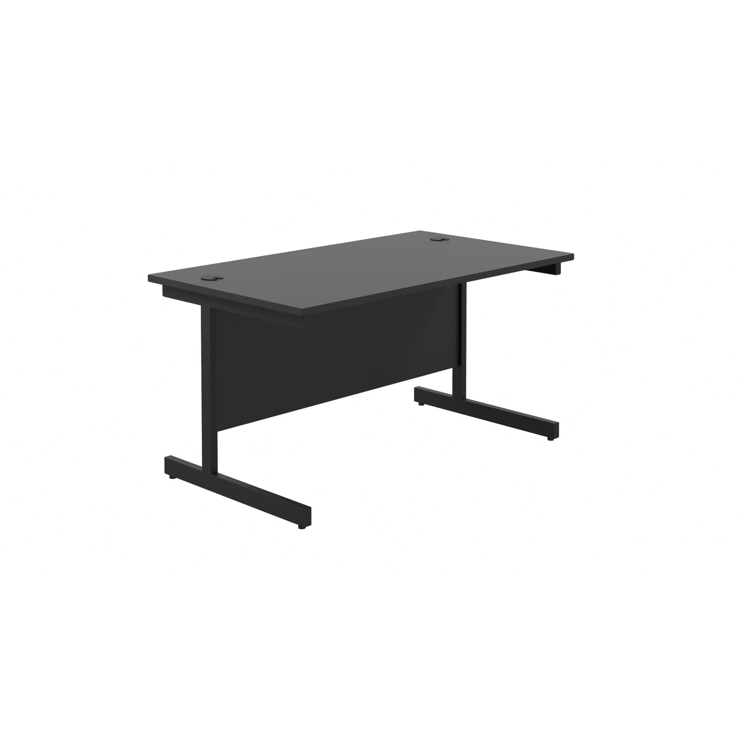 Single Upright Rectangular Desk: 800mm Deep | 1200X800 | Black/Black