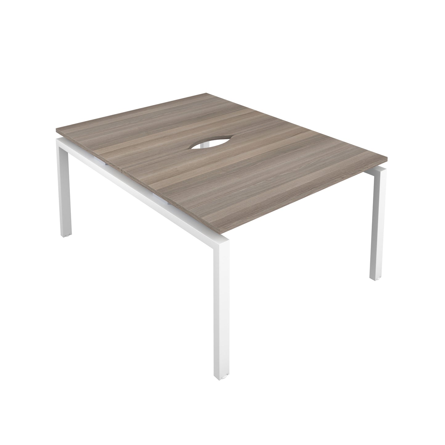 Telescopic Sliding Bench with Cut Out: 2 Person | 1200 X 800 | Grey Oak/White