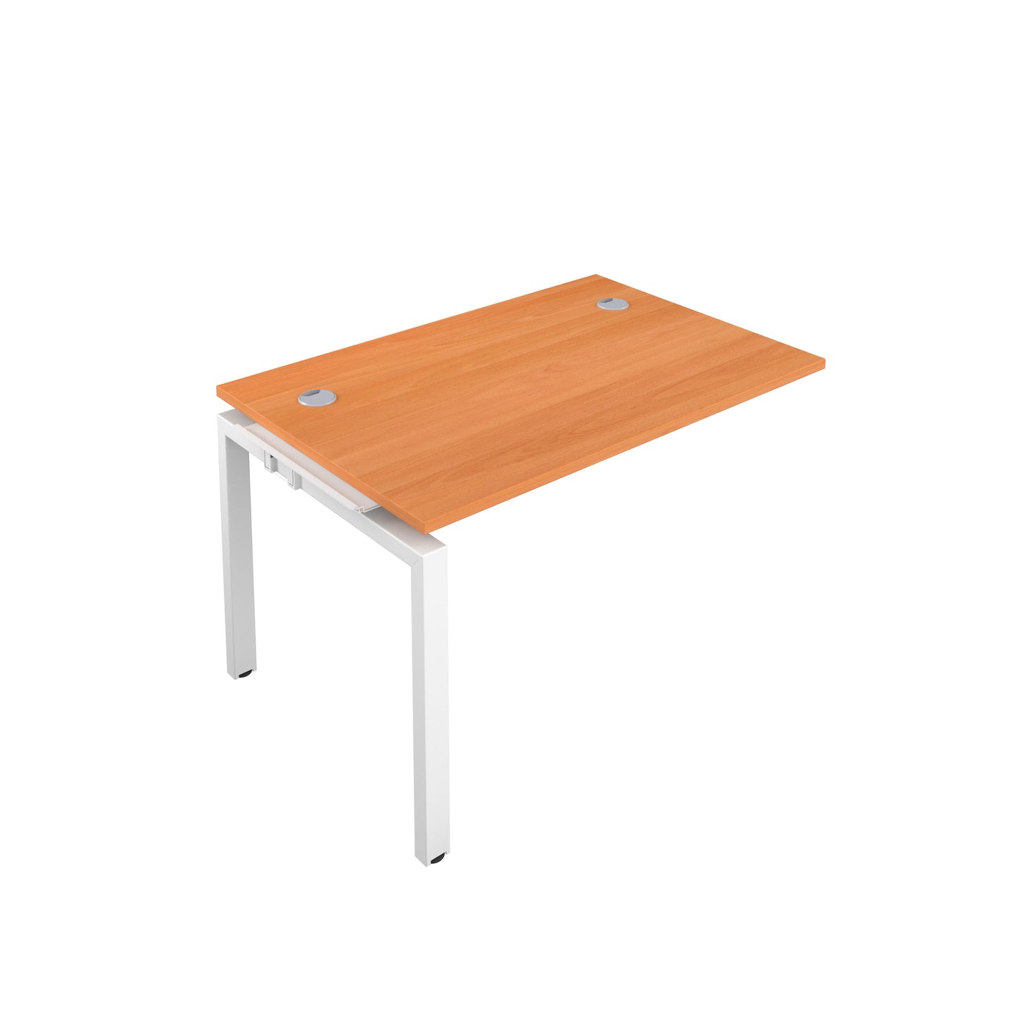 Telescopic Sliding Bench Extension with Cable Ports: 1 Person | 1200 X 600 | Beech/White