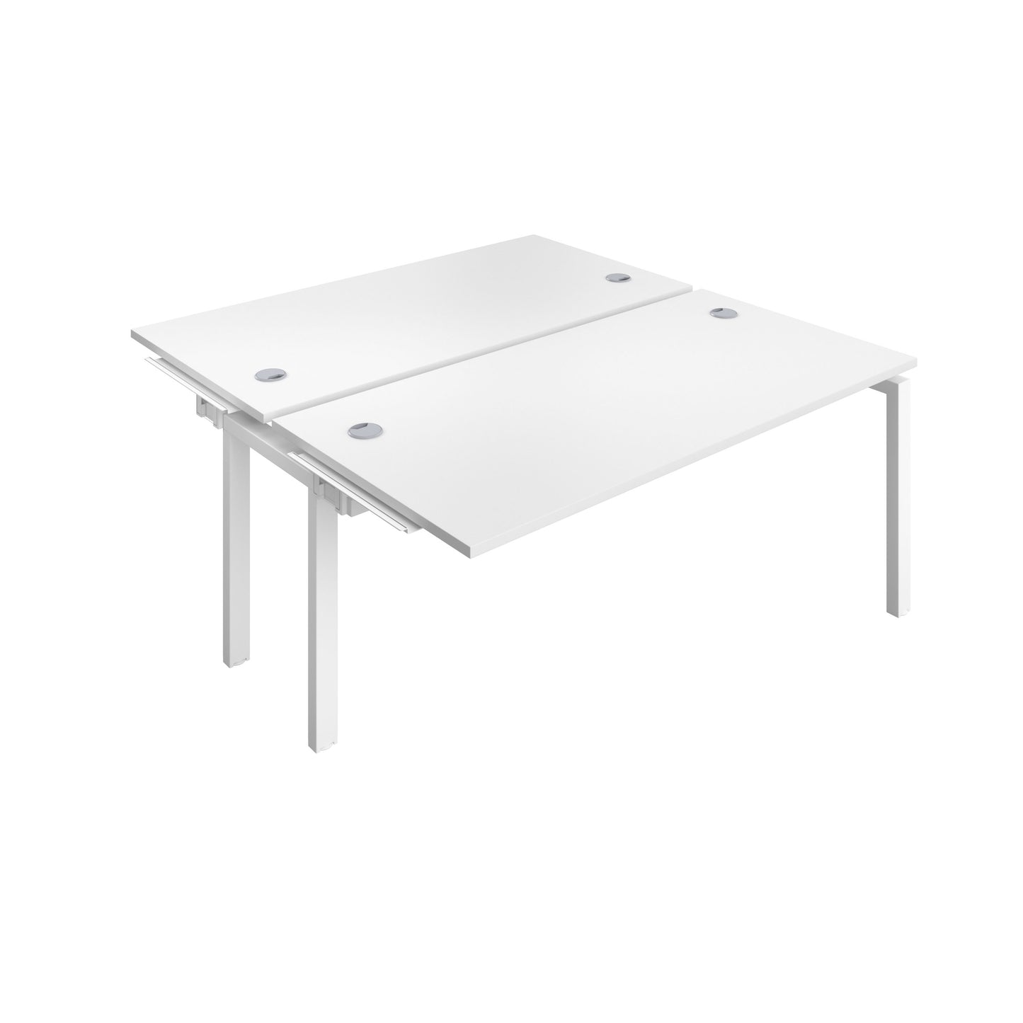 Telescopic Bench Extension with Cable Ports: 2 Person | 1600 X 600 | White/White