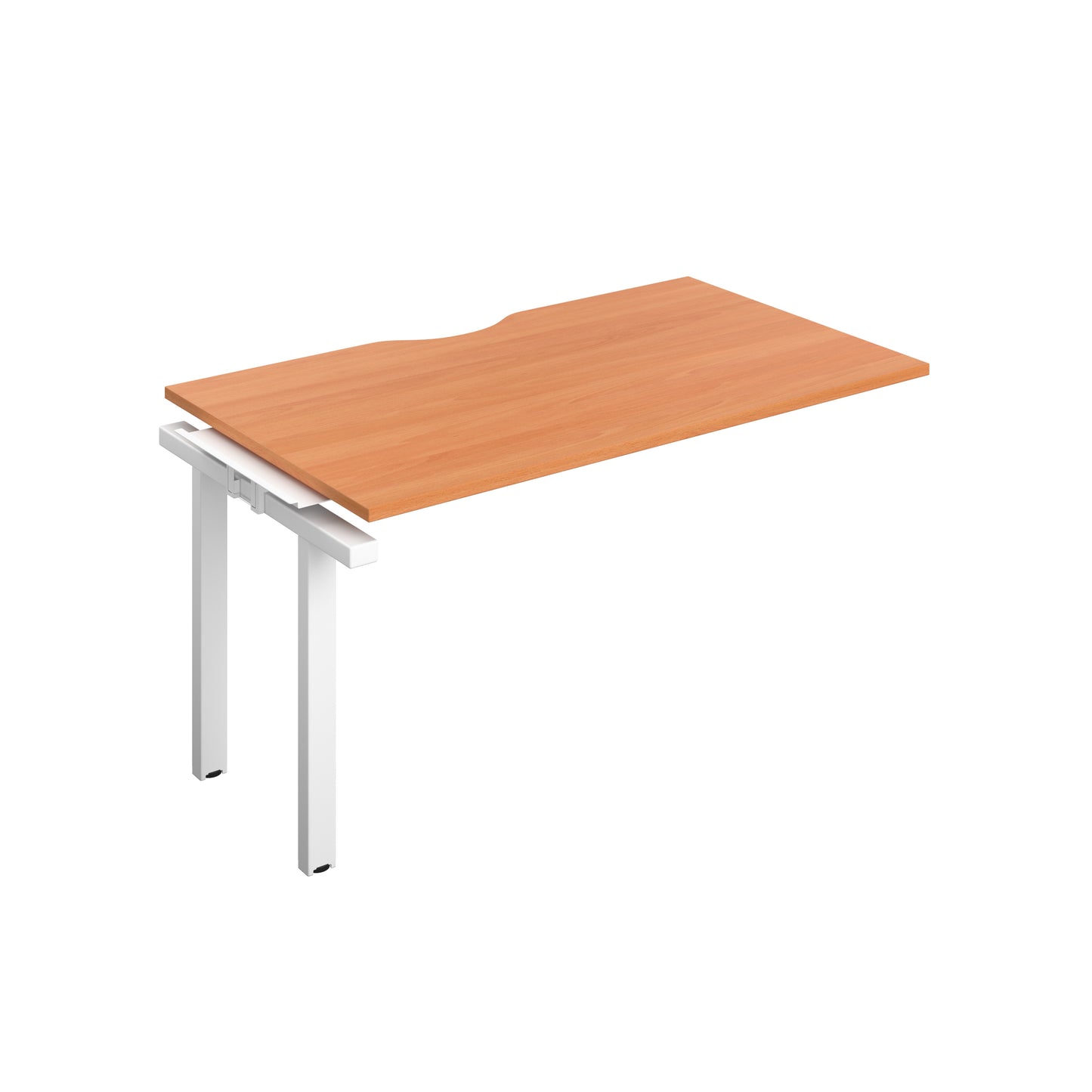 Telescopic Sliding Bench Extension with Cut Out: 1 Person | 1400 X 600 | Beech/White