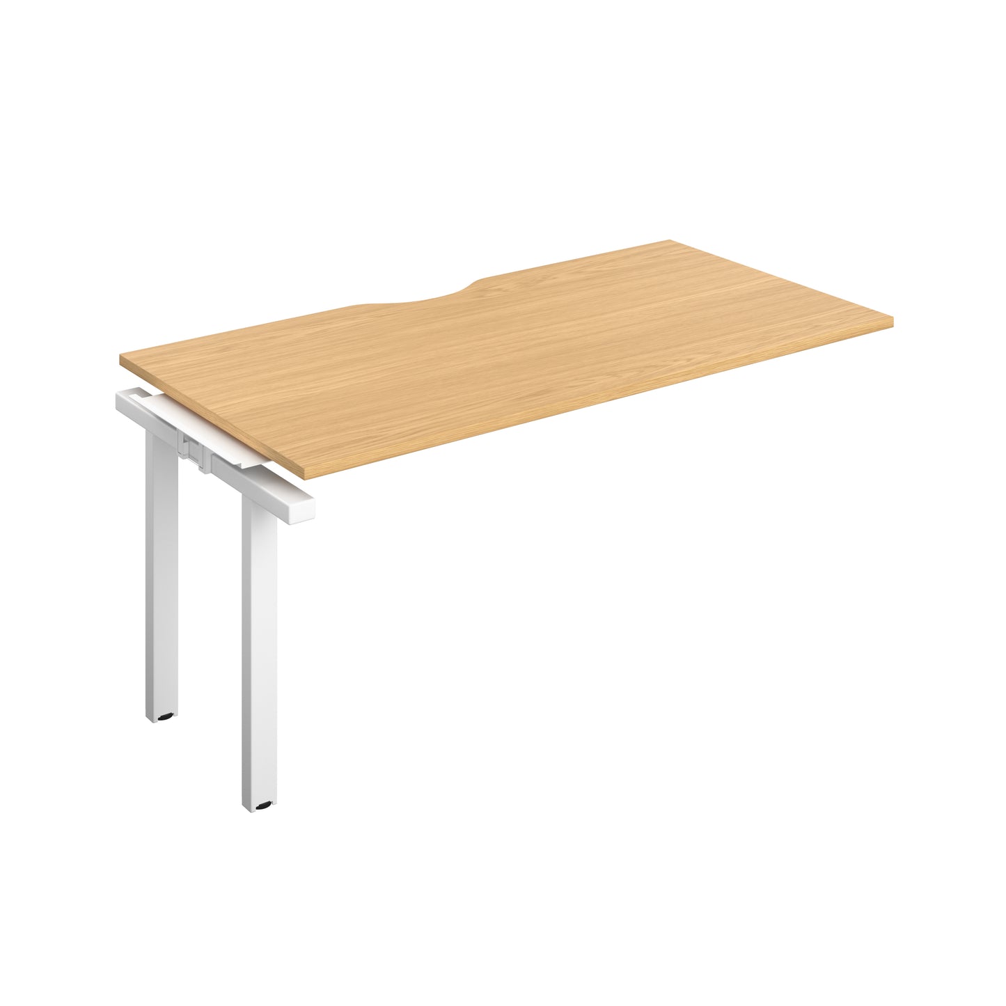 Telescopic Sliding Bench Extension with Cut Out: 1 Person | 1600 X 600 | Nova Oak/White