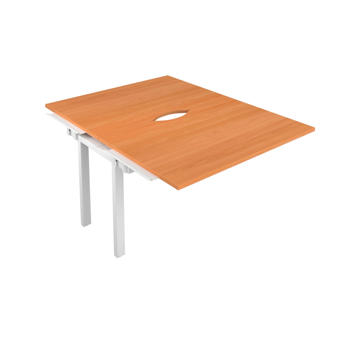 Telescopic Sliding Bench Extension with Cut Out: 2 Person | 1200 X 600 | Beech/White