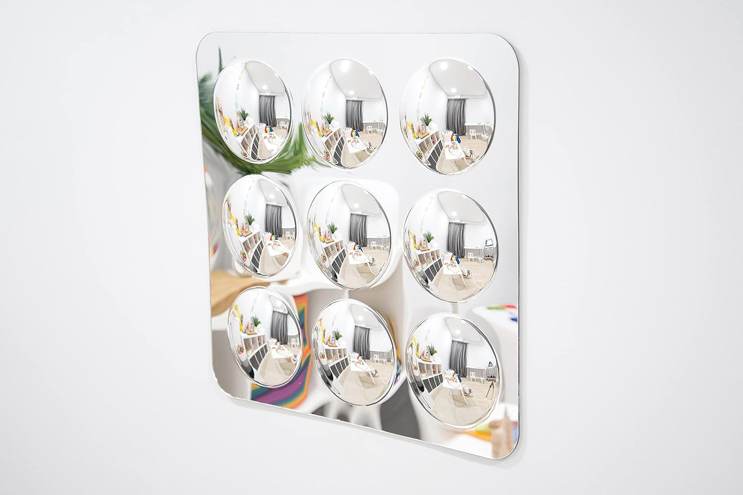 Large 9-Domed Acrylic Mirror Panel - 490mm