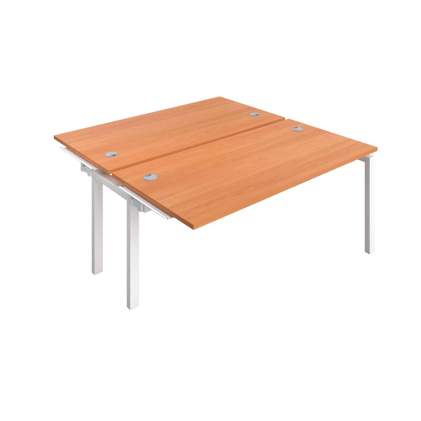 Telescopic Bench Extension with Cable Ports: 2 Person | 1600 X 600 | Beech/White