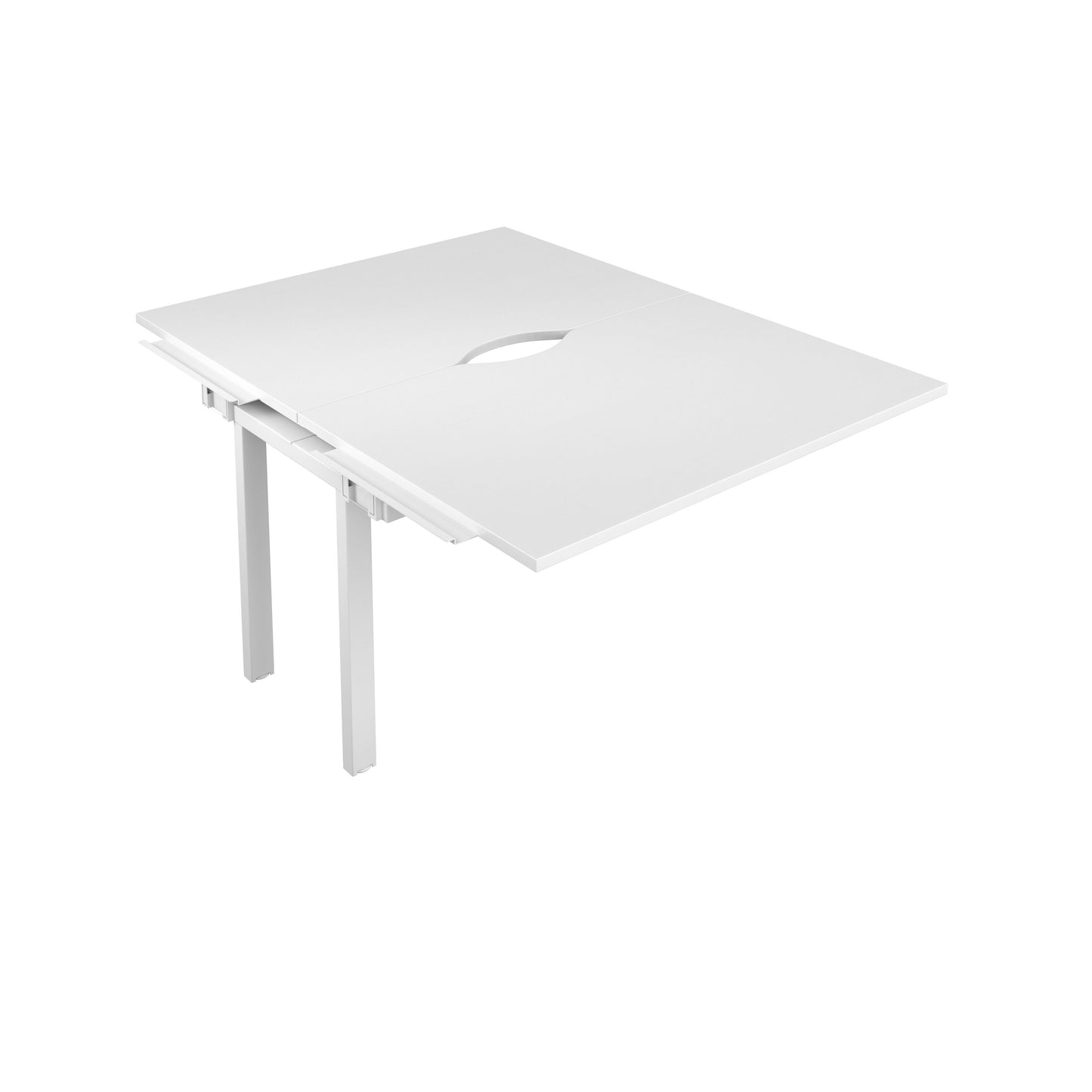 Telescopic Sliding Bench Extension with Cut Out: 2 Person | 1200 X 800 | White/White