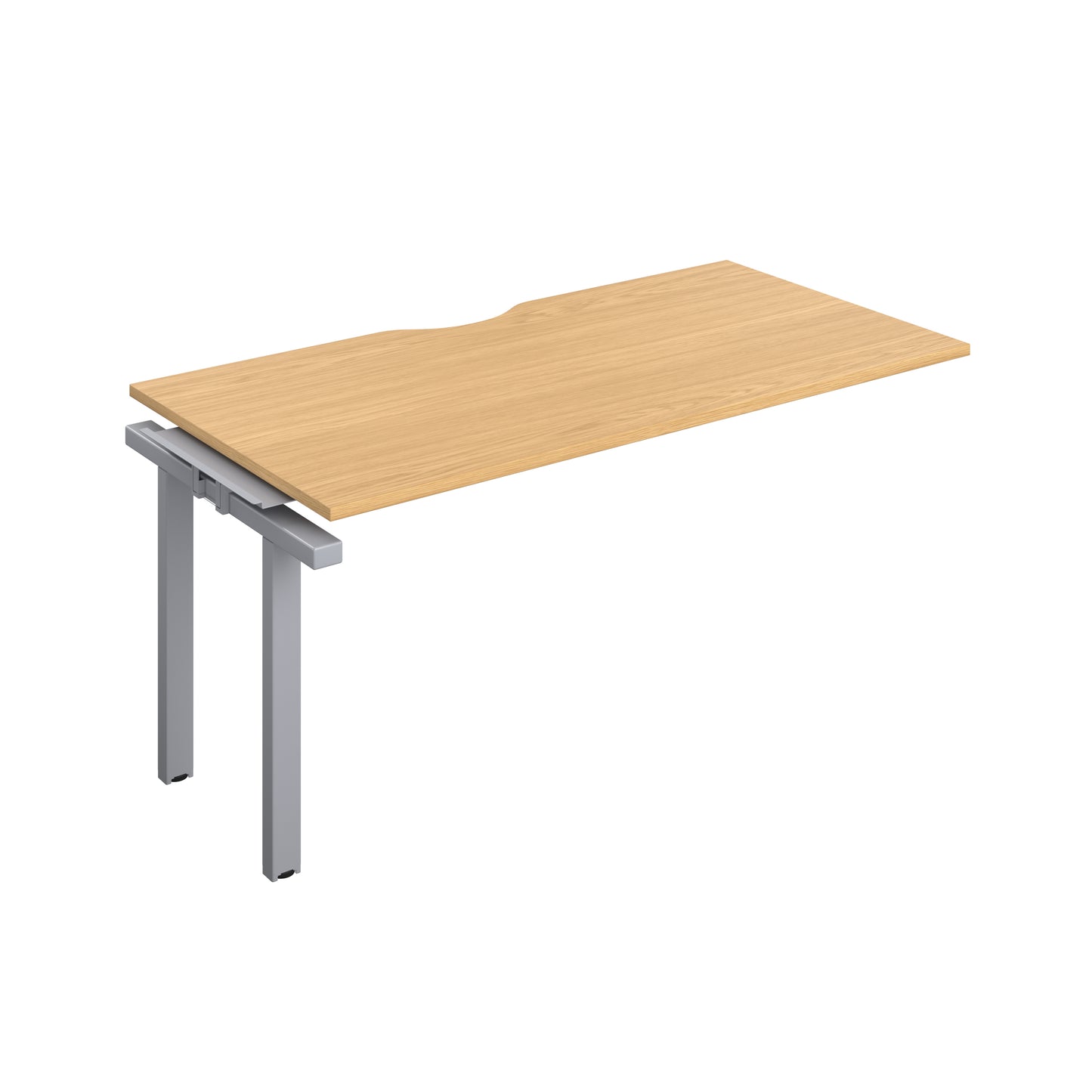Telescopic Sliding Bench Extension with Cut Out: 1 Person | 1600 X 600 | Nova Oak/Silver