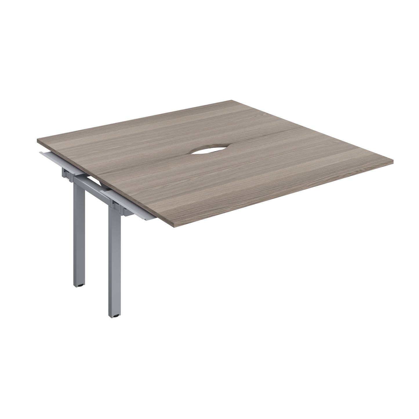 Telescopic Sliding Bench Extension with Cut Out: 2 Person | 1600 X 600 | Grey Oak/Silver