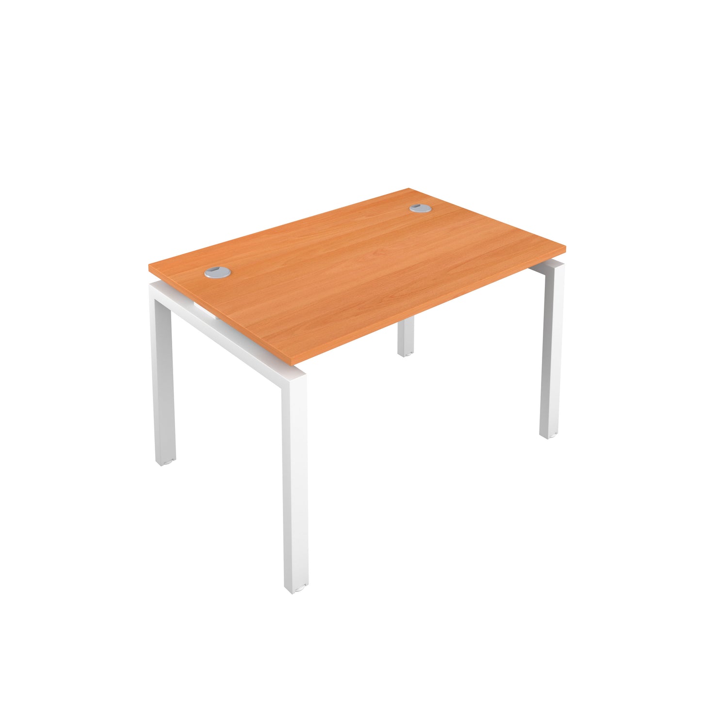 Telescopic Sliding Bench with Cable Ports: 1 Person | 1200 X 600 | Beech/White