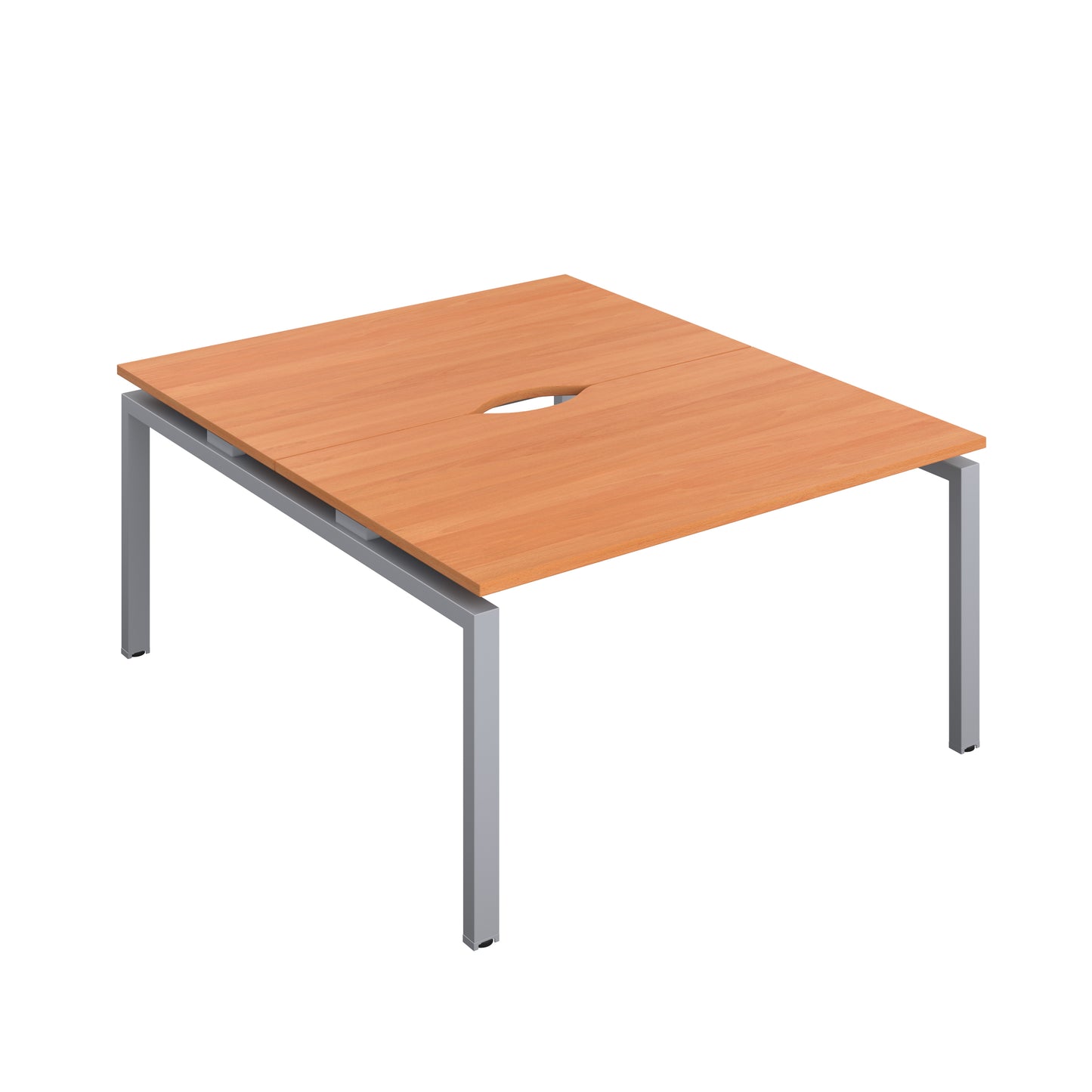 Telescopic Sliding Bench with Cut Out: 2 Person | 1400 X 600 | Beech/Silver