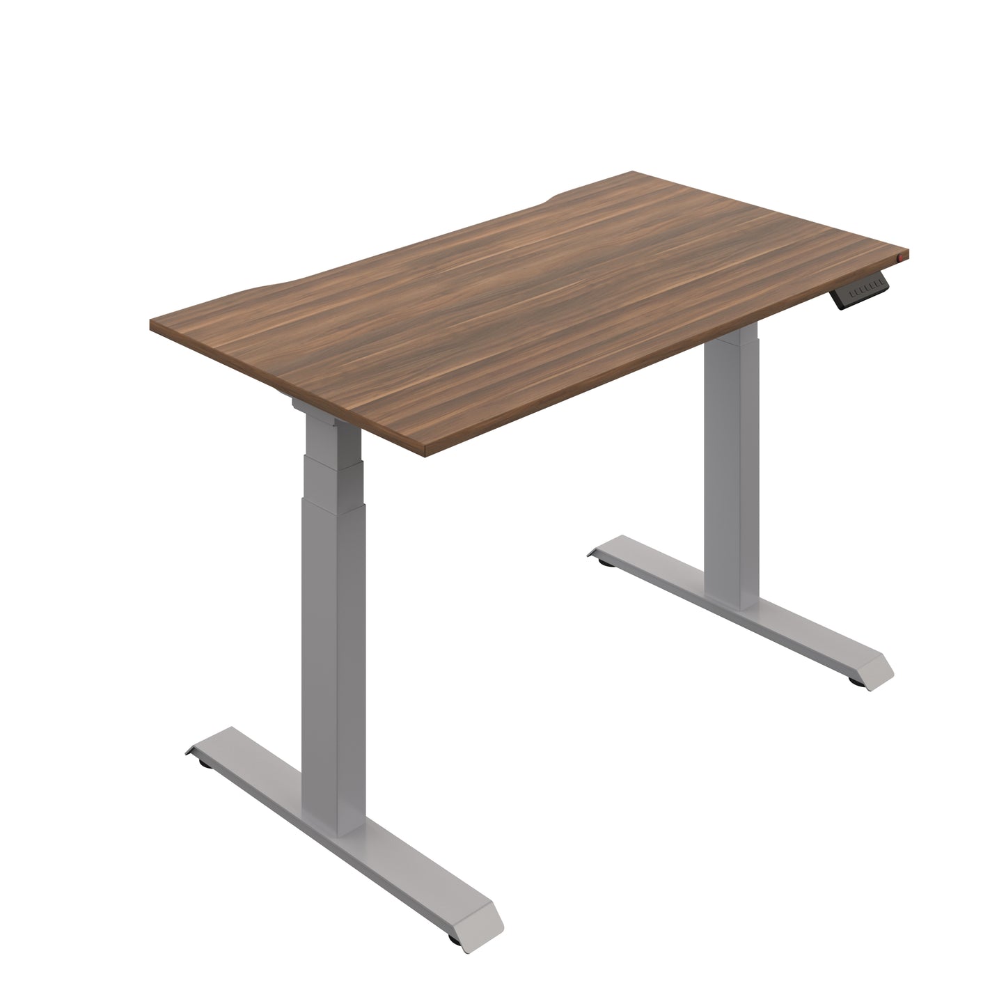 Okoform Heated Dual Motor Height Adjustable Desk | 1600X800 | Dark Walnut/Silver