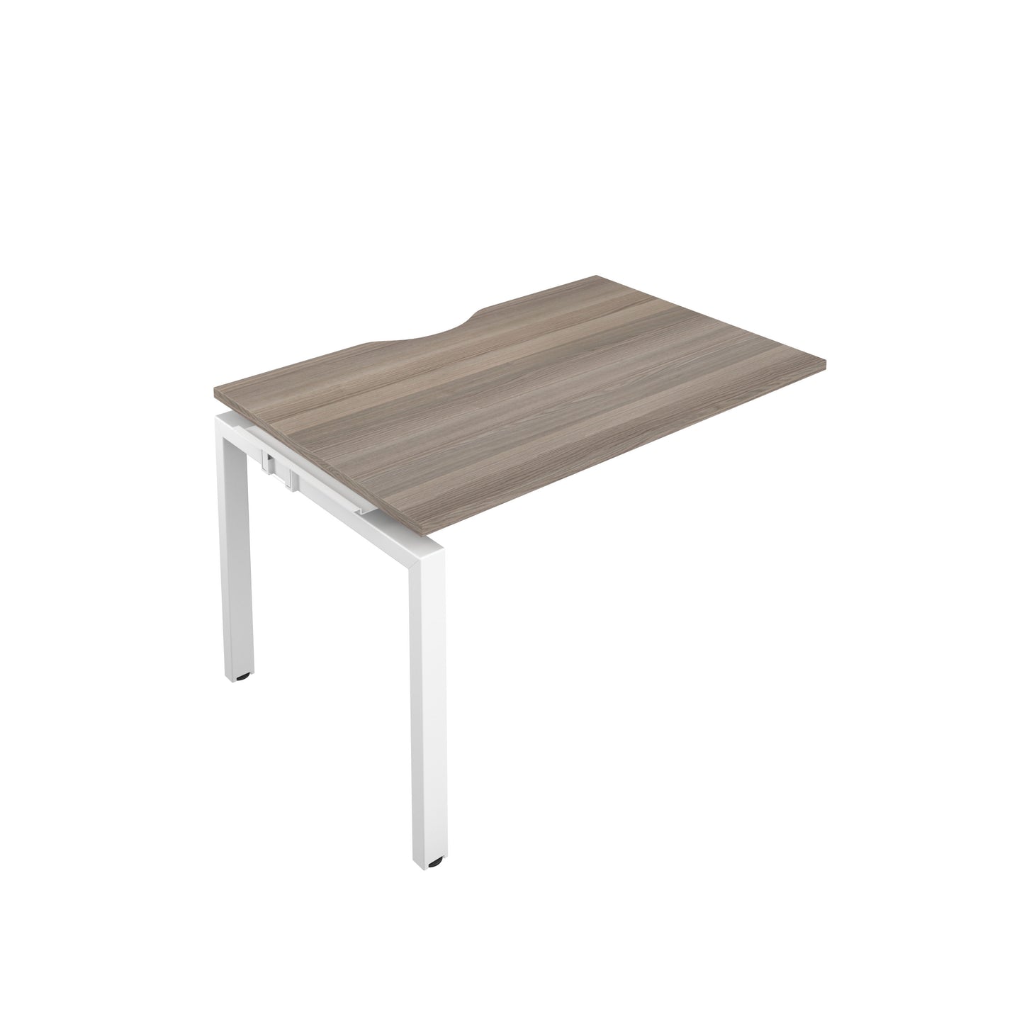 Telescopic Sliding Bench Extension with Cut Out: 1 Person | 1200 X 600 | Grey Oak/White