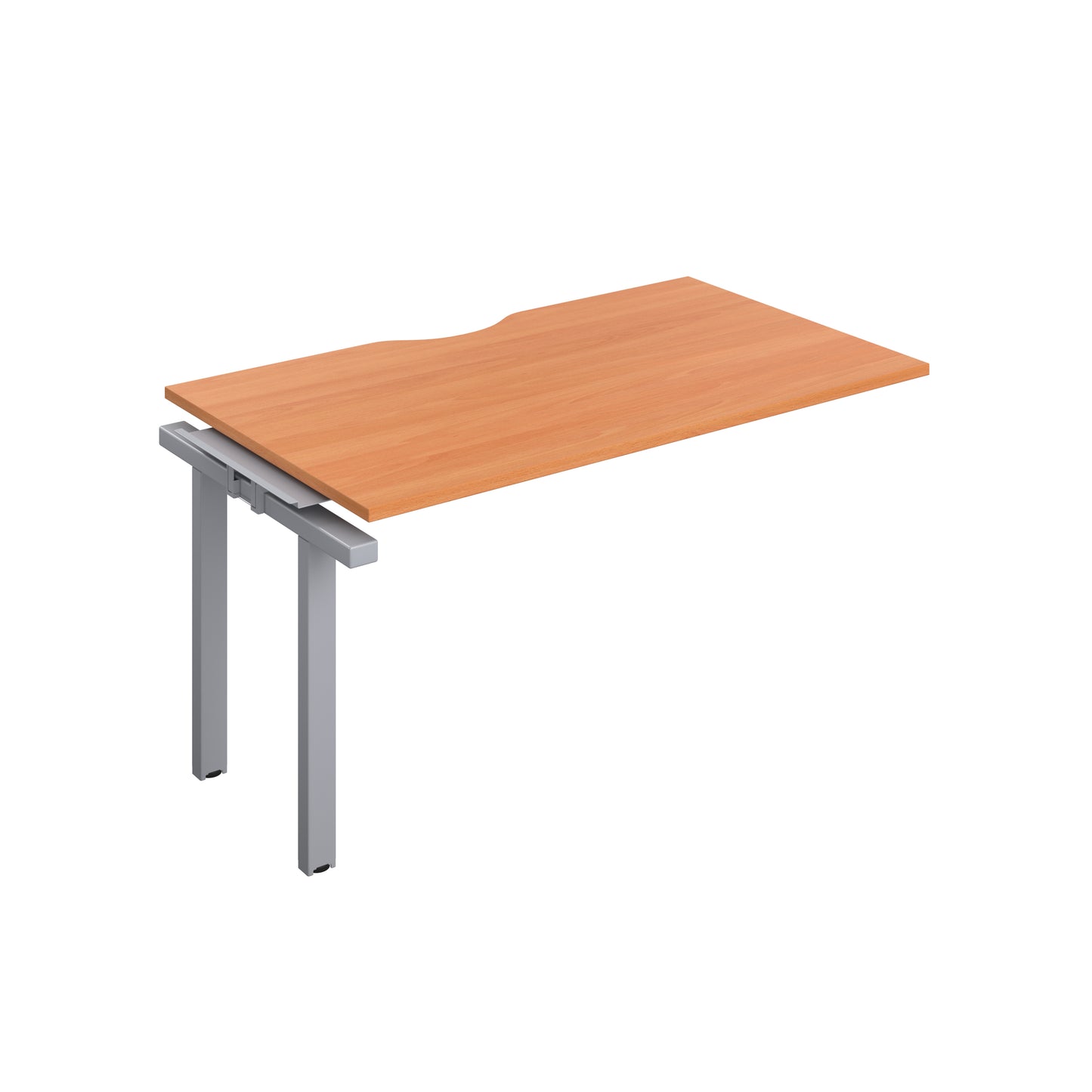 Telescopic Sliding Bench Extension with Cut Out: 1 Person | 1400 X 600 | Beech/Silver