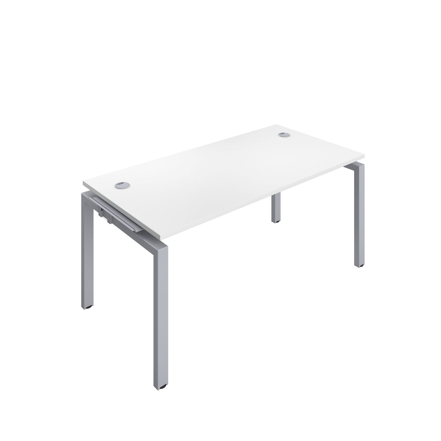 Telescopic Sliding Bench Extension with Cable Ports: 1 Person | 1600 X 600 | White/Silver