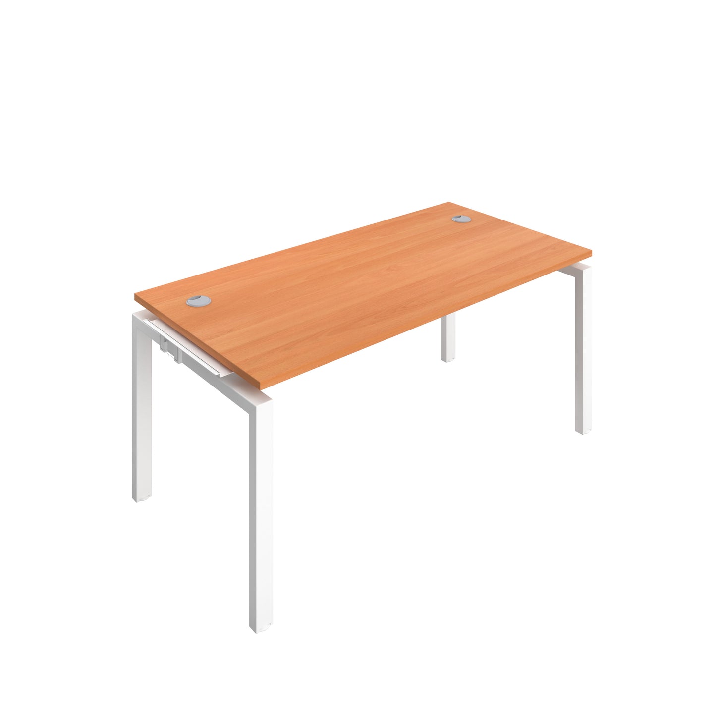 Telescopic Sliding Bench Extension with Cable Ports: 1 Person | 1600 X 600 | Beech/White