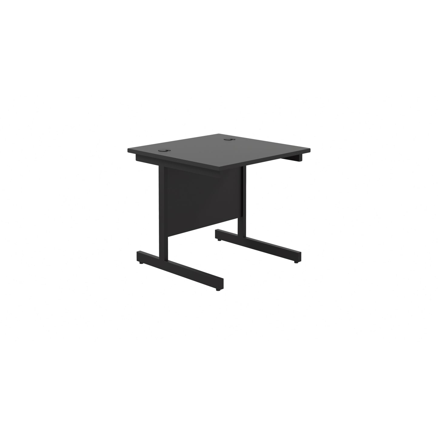 Single Upright Rectangular Desk: 800mm Deep | 800X800 | Black/Black