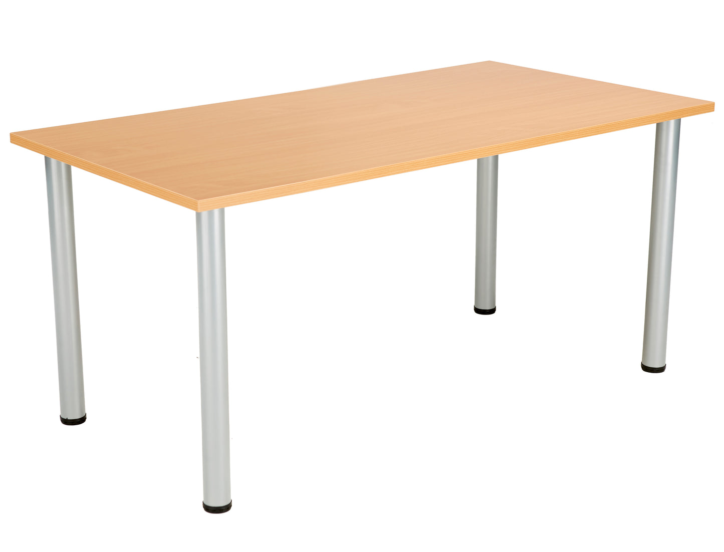 One Fraction Plus Rectangular Meeting Table | 1680mm | Beech/Silver